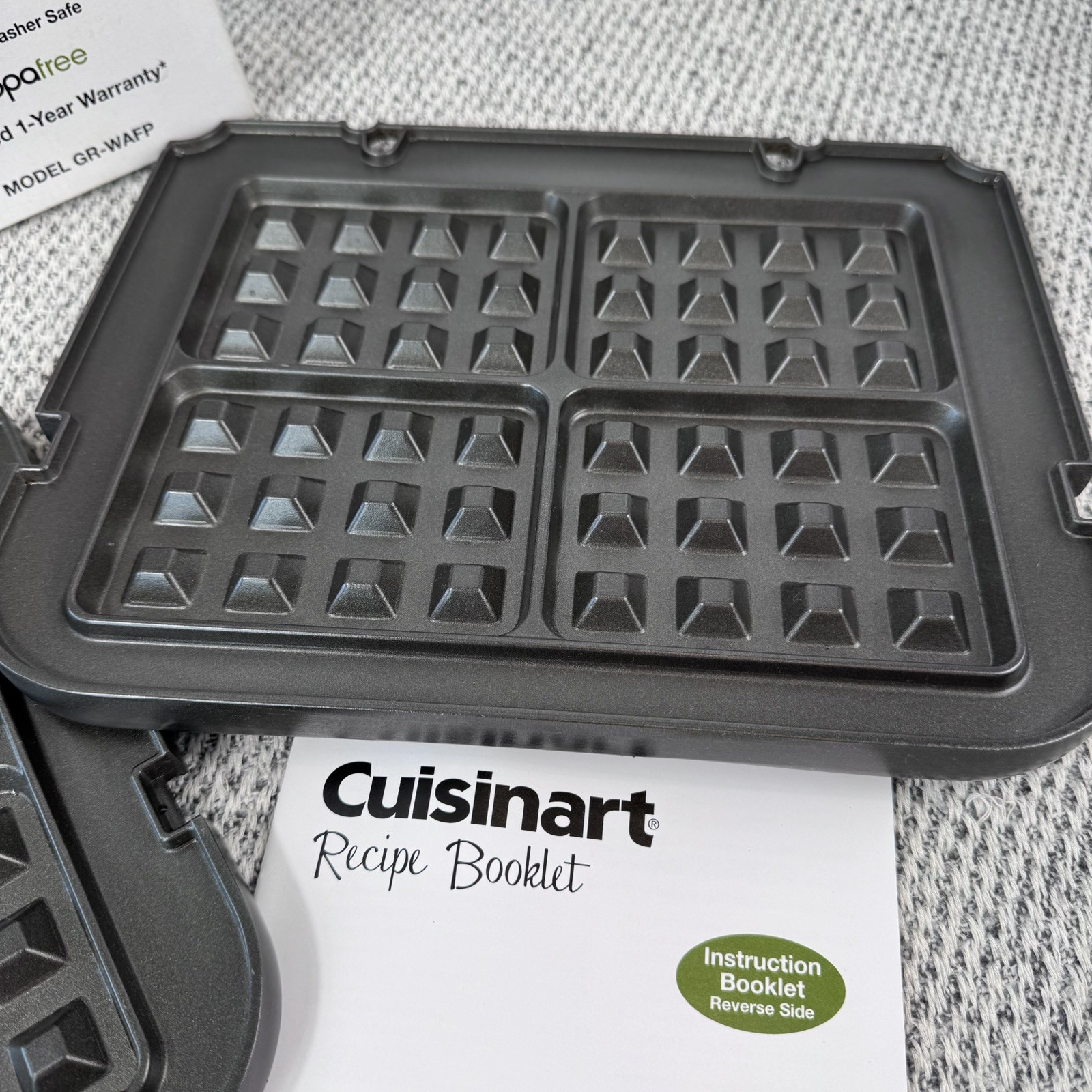 Cuisinart Griddler Waffle Plates Black Griddle Kit GR-WAFP use with Griddler