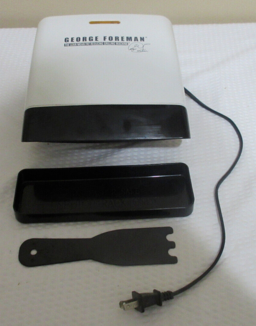 George Foreman Grill GR0038W Fat Reducing Machine With Drip Tray and Spatula