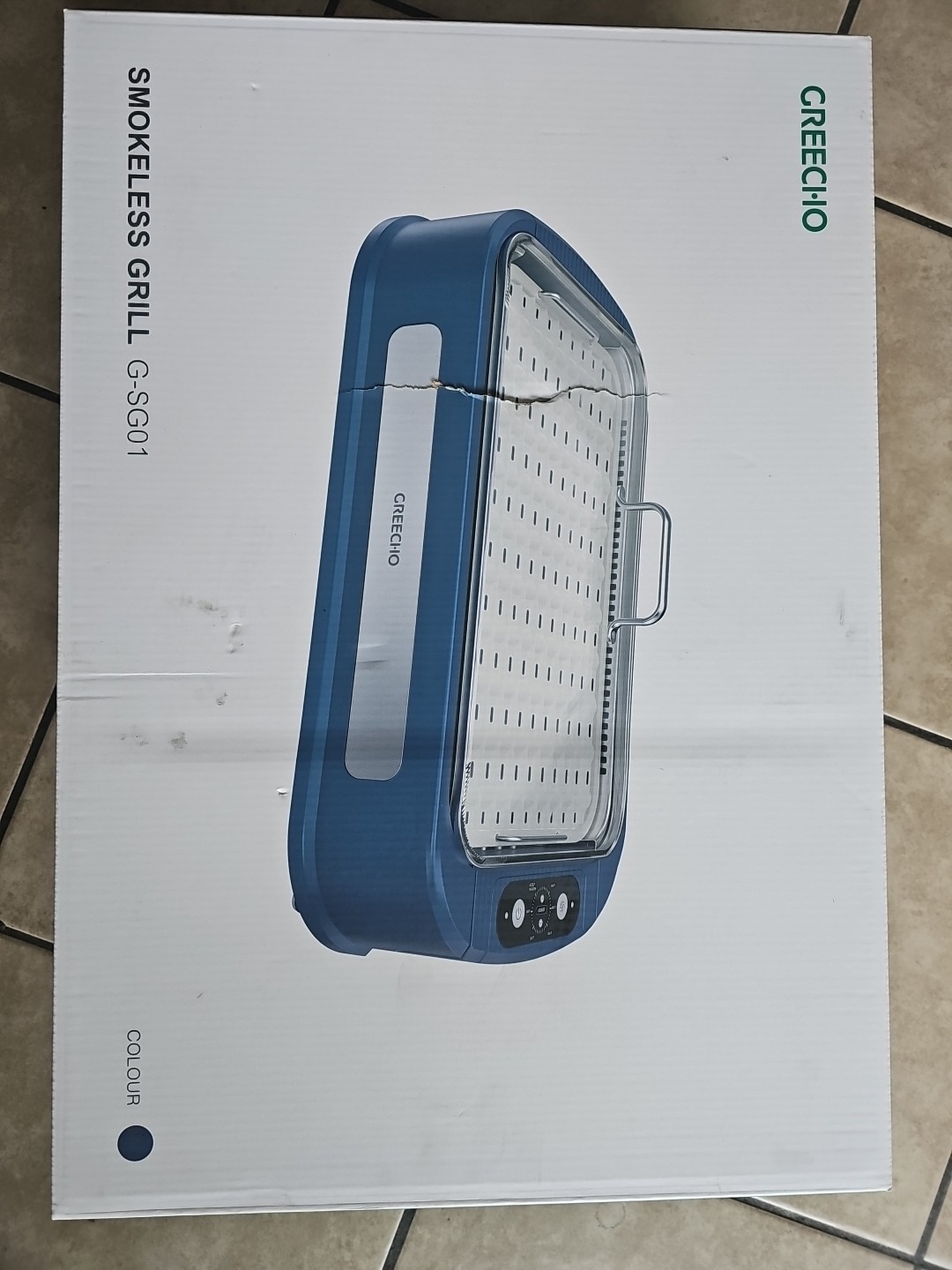 Greecho Smokeless Indoor Grill Model G-Sg01 1500 Watt Blue