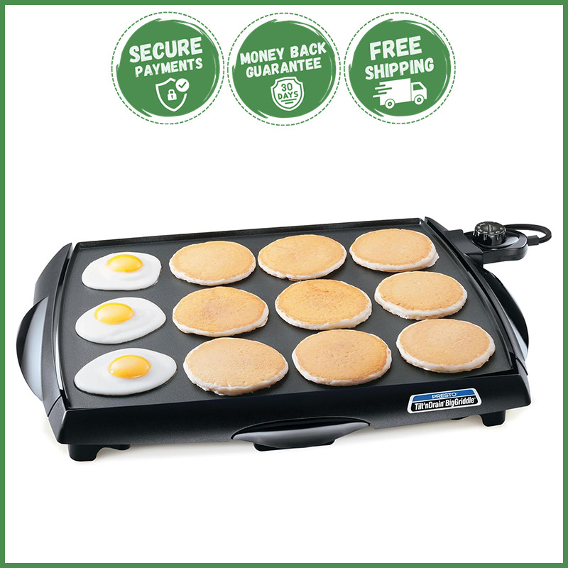 BIG COOL OUCH ELECTRIC GRIDDLE Nonstick Breakfast Burgers Pancakes Cook Surface