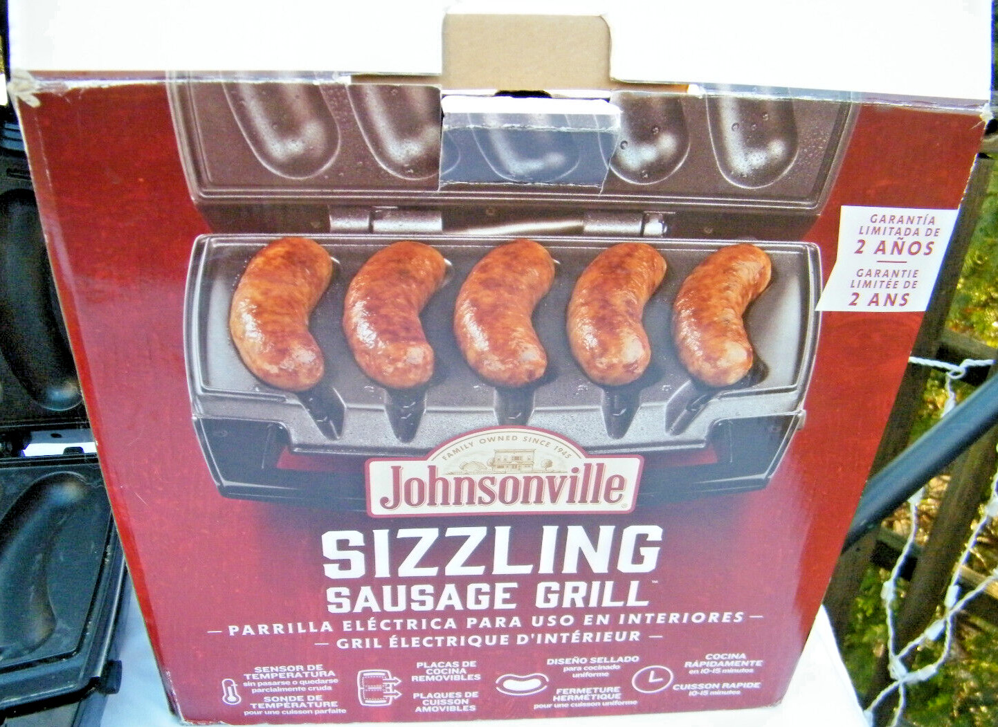 Johnsonville Sizzling Sausage Indoor Electric Grill BTG0498 Tested Works No Tray