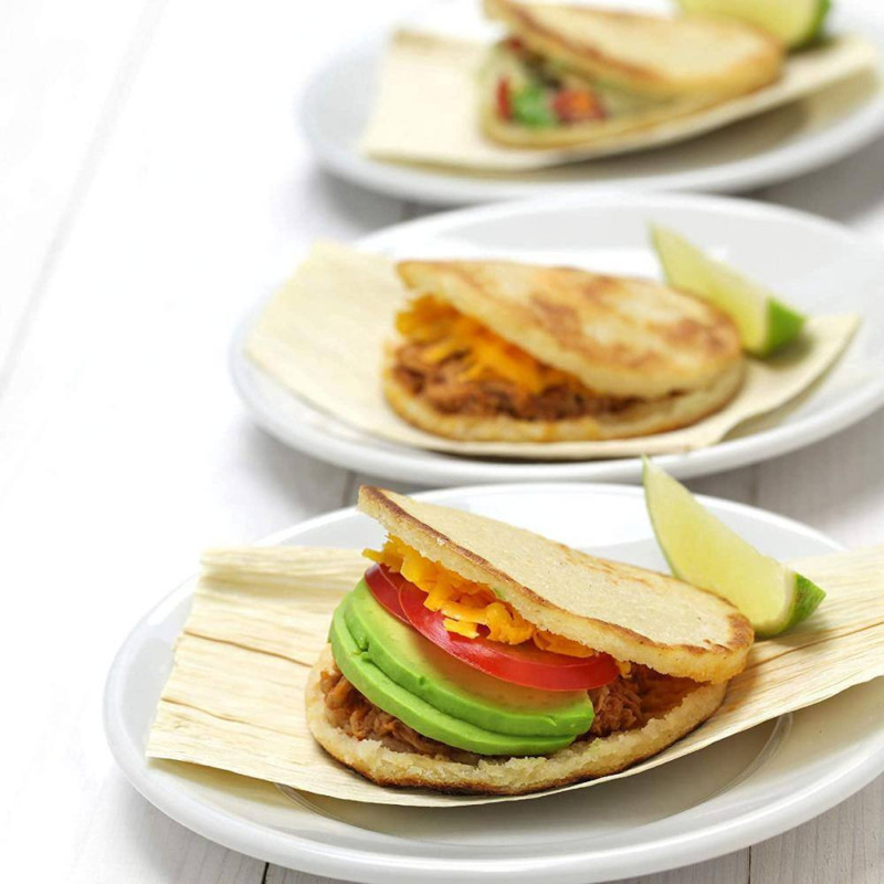 Holstein Housewares Arepa Maker Specialty Grill Red Non-Stick Interior 6-Piece