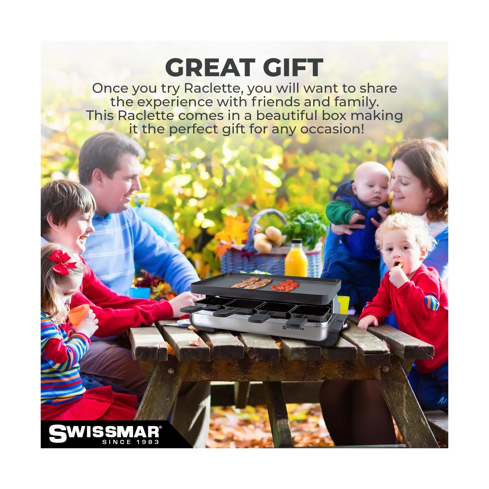 Swissmar Classic Raclette Party Grill with Reversible Cast Aluminum Non-Stick…