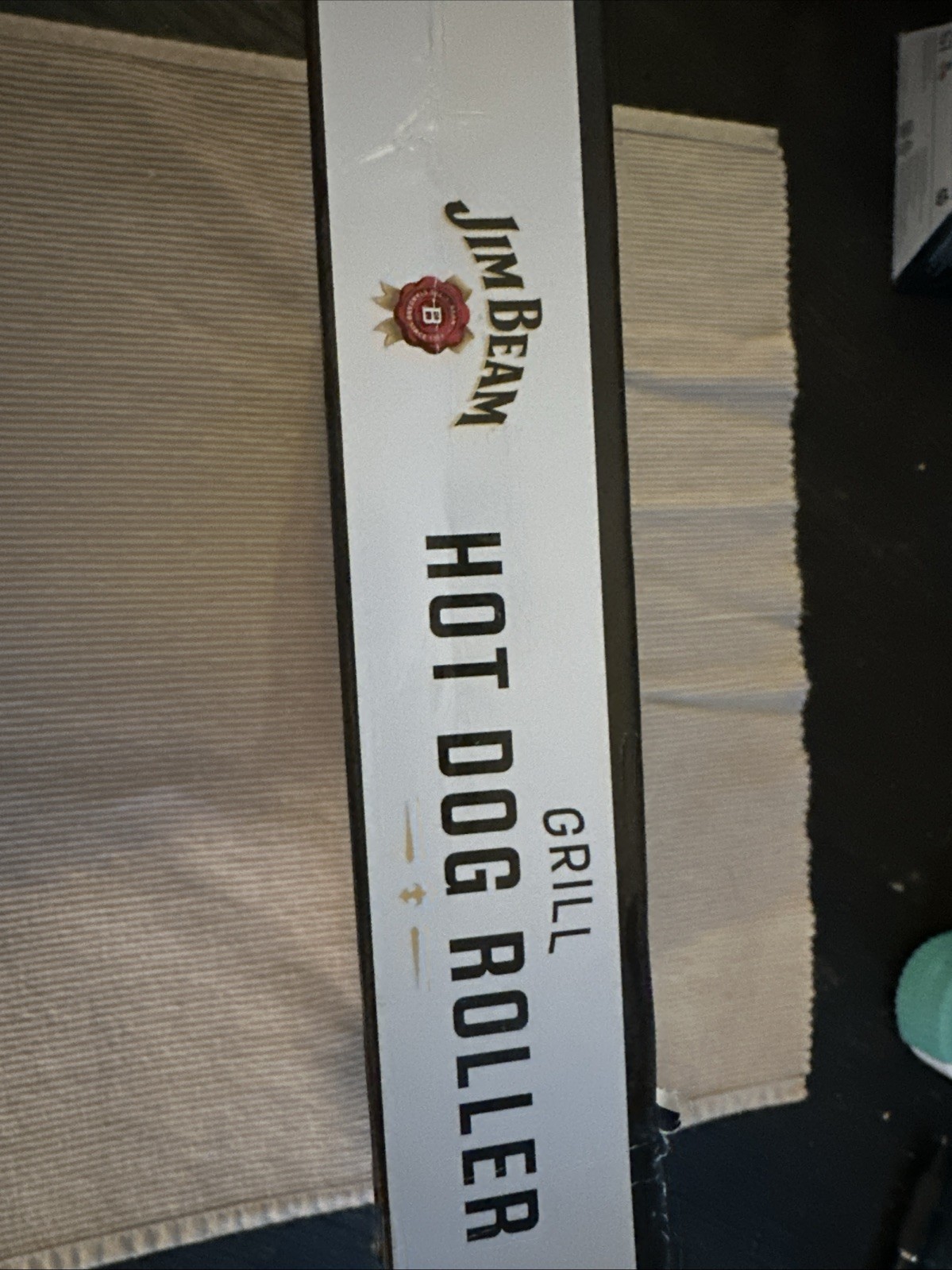 Jim Beam Hot Dog Roller Grill 7.25×7.00×0.75 Silver Handle 11.5 ￼