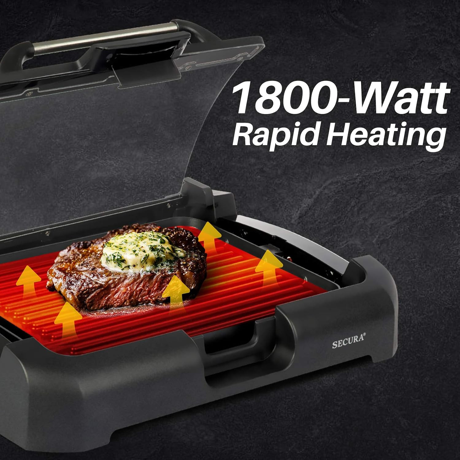 Smokeless Indoor Grill 1800-Watt Electric Griddle with Reversible 2 in 1 Grill a