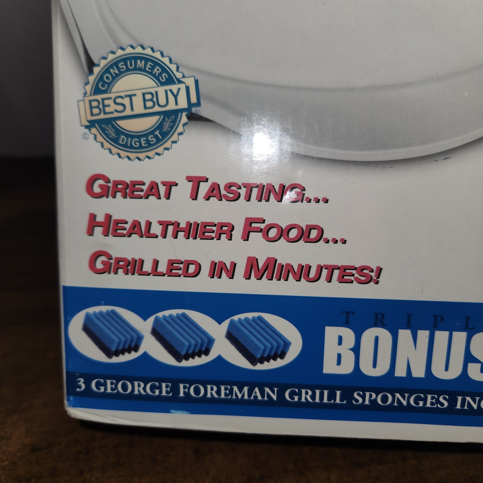 George Foreman Champ Size Grill Lean Mean Fat Grilling Machine White, NEW in Box