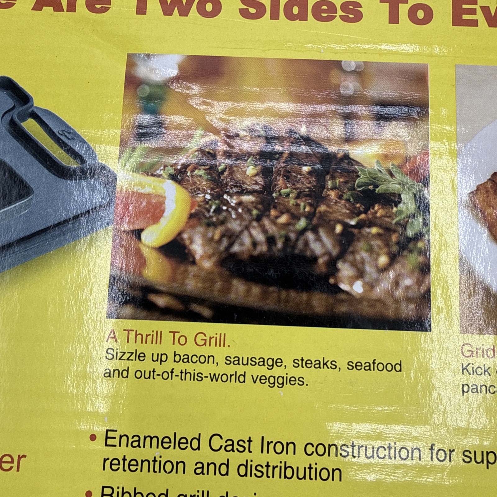 Emeril Cast Iron Enameled Reversible Grill/Griddle Emerilware All-Clad – NEW