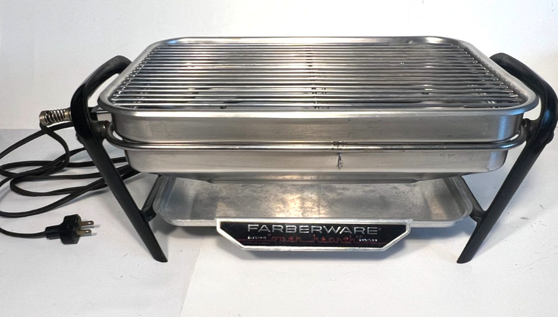 Vintage 1970’s Farberware Open Hearth Electric Broiler Grill Model 450 tested