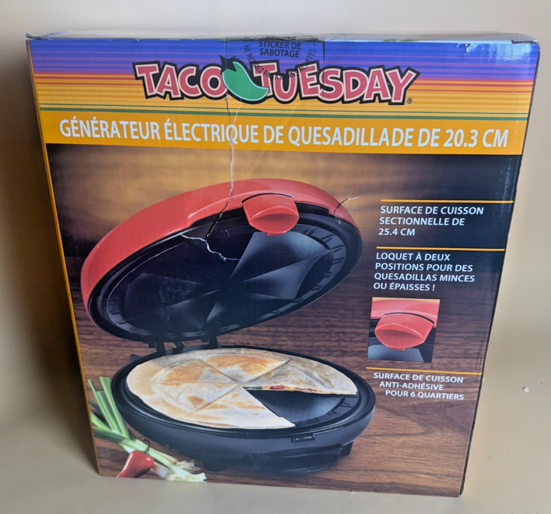 TACO TUESDAY 8-Inch Electric Quesadilla Maker Brand New & Sealed