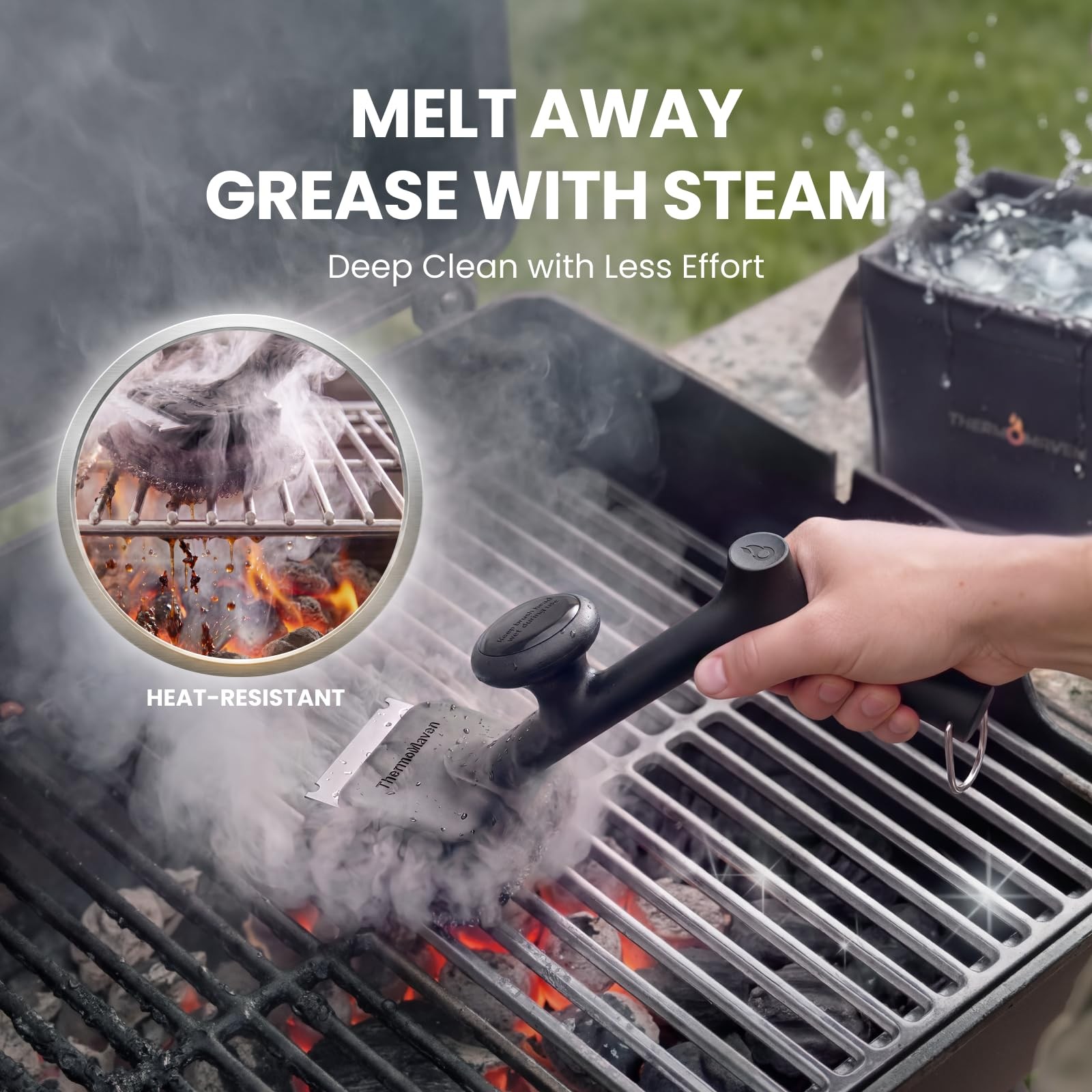 ThermoMaven BBQ Grill Brush Bristle Free – 17″ Black 5pcs-Medium, Black-5 Pcs