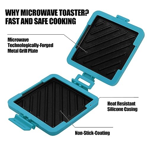 & Toaster,Microwave Grill,Panini Press | Blue Microwave Sandwich Maker