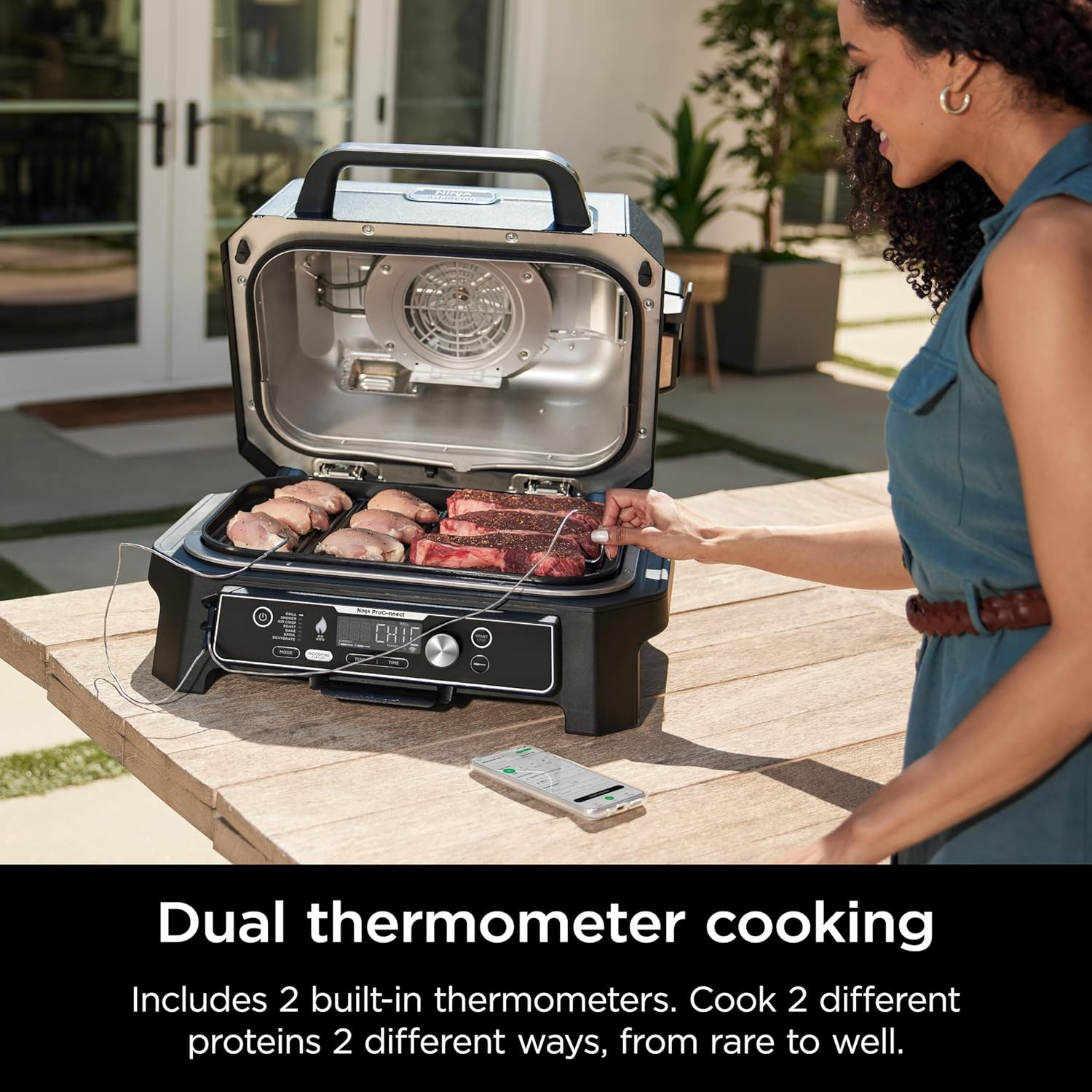 Ninja OG951 Woodfire Pro Connect Premium XL Outdoor Grill & Smoker, Bluetooth, A