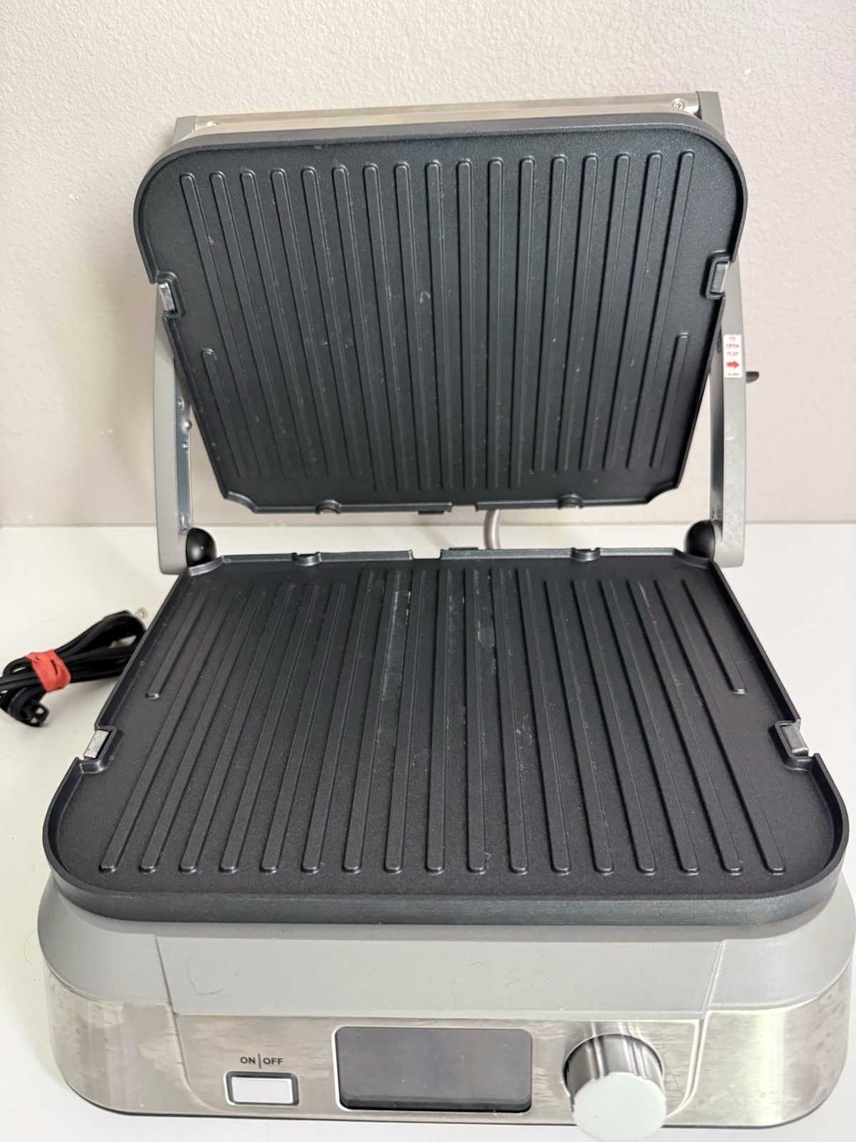 Cuisinart GR-5B Electric Griddler Five 5-In-1 Griddle Grill Panini LCD Display