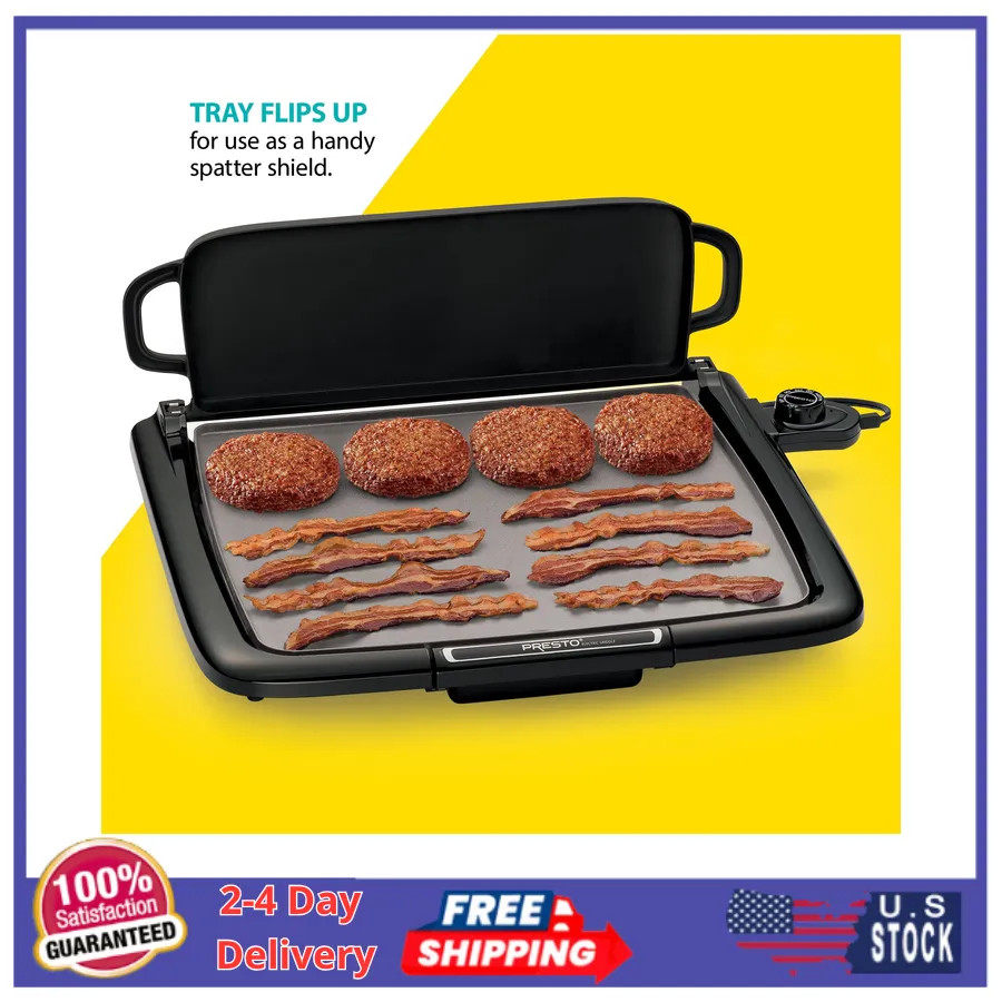 Presto Electric Nonstick Griddle with Warming Tray and Multifunction Tray