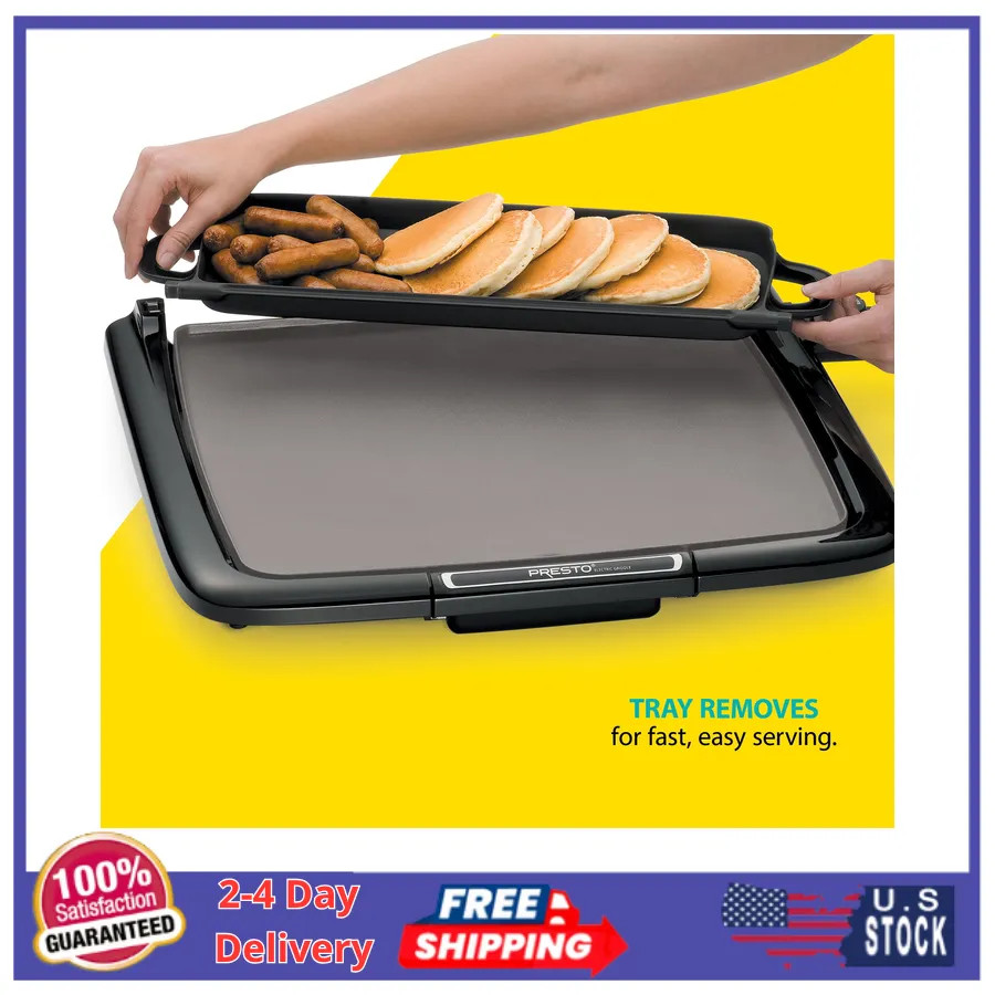 Presto Electric Nonstick Griddle with Warming Tray and Multifunction Tray