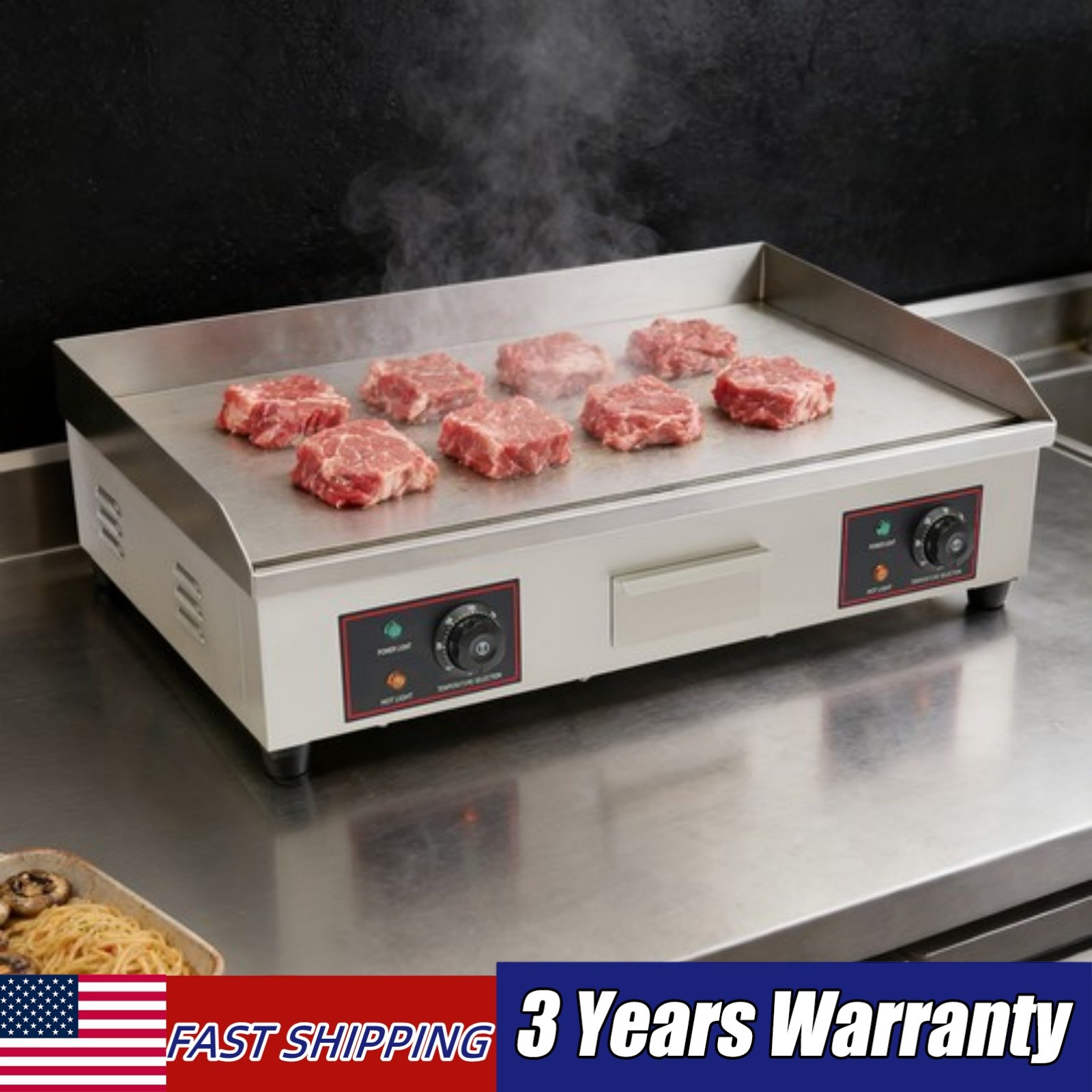 3KW 30″ Commercial Electric Countertop Griddle Grill BBQ Flat Top Heating Plate
