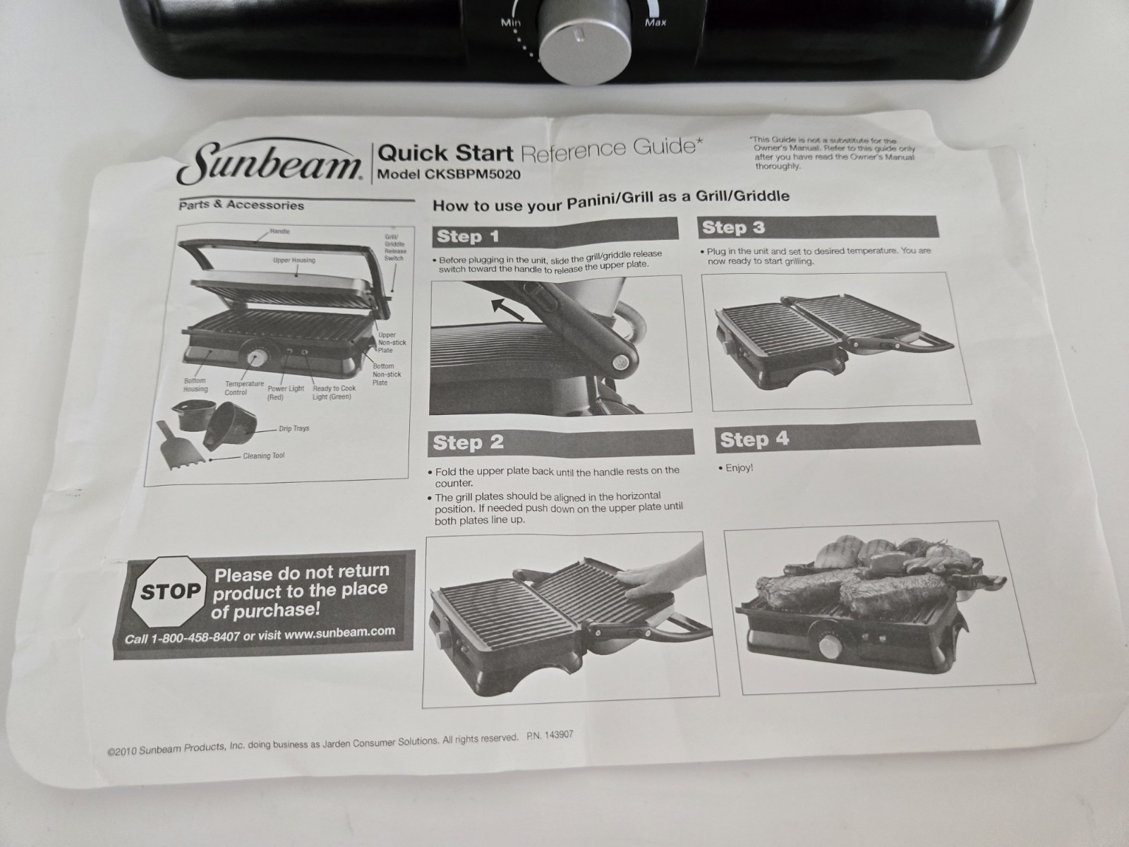 Sunbeam Panini Maker & Grill Nonstick Sandwich Maker CKSBPM5020 FREE SHIPPING