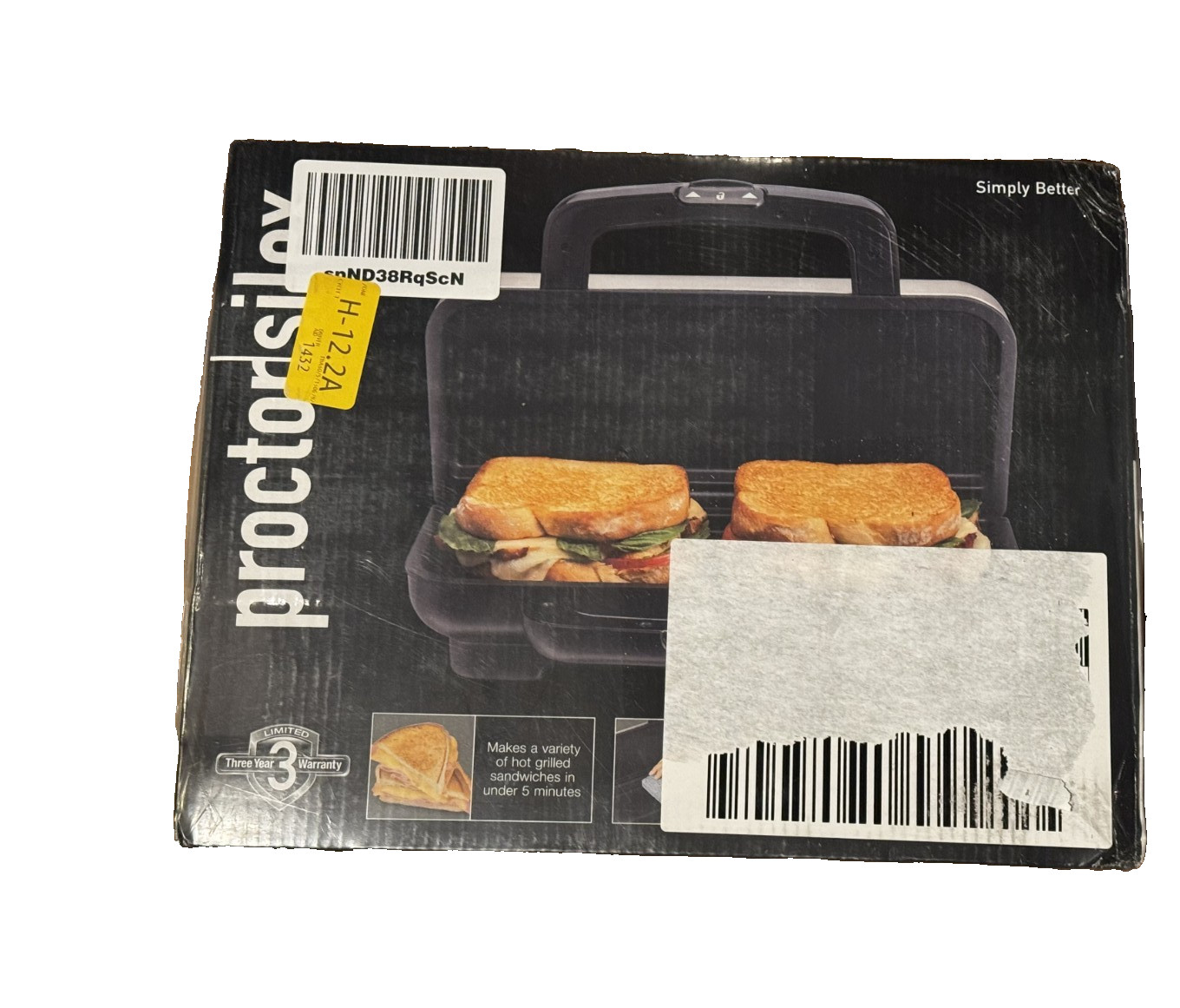 Proctor Silex Panini Press Sandwich Maker Grill Nonstick Plates NEW Sealed