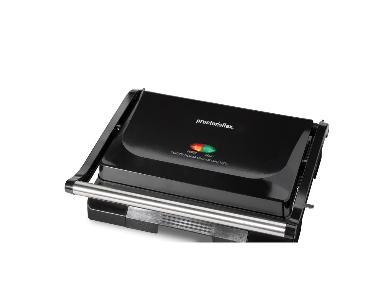 Proctor Silex 25440PS Black Compact Nonstick Panini Press/Grill