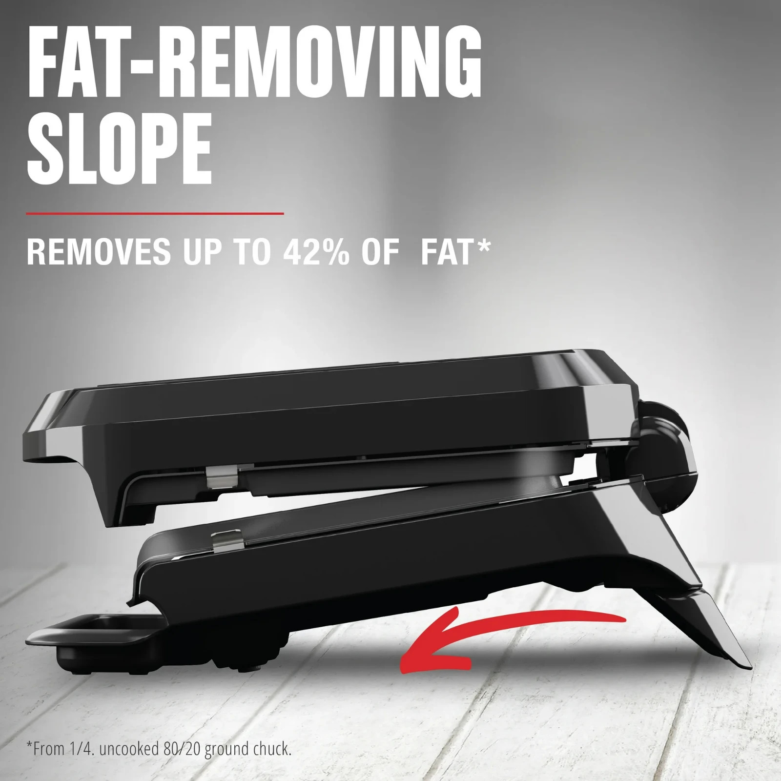 George Foreman 4-Serving Non-Stick Removable Dishwasher Safe Plates, Grill