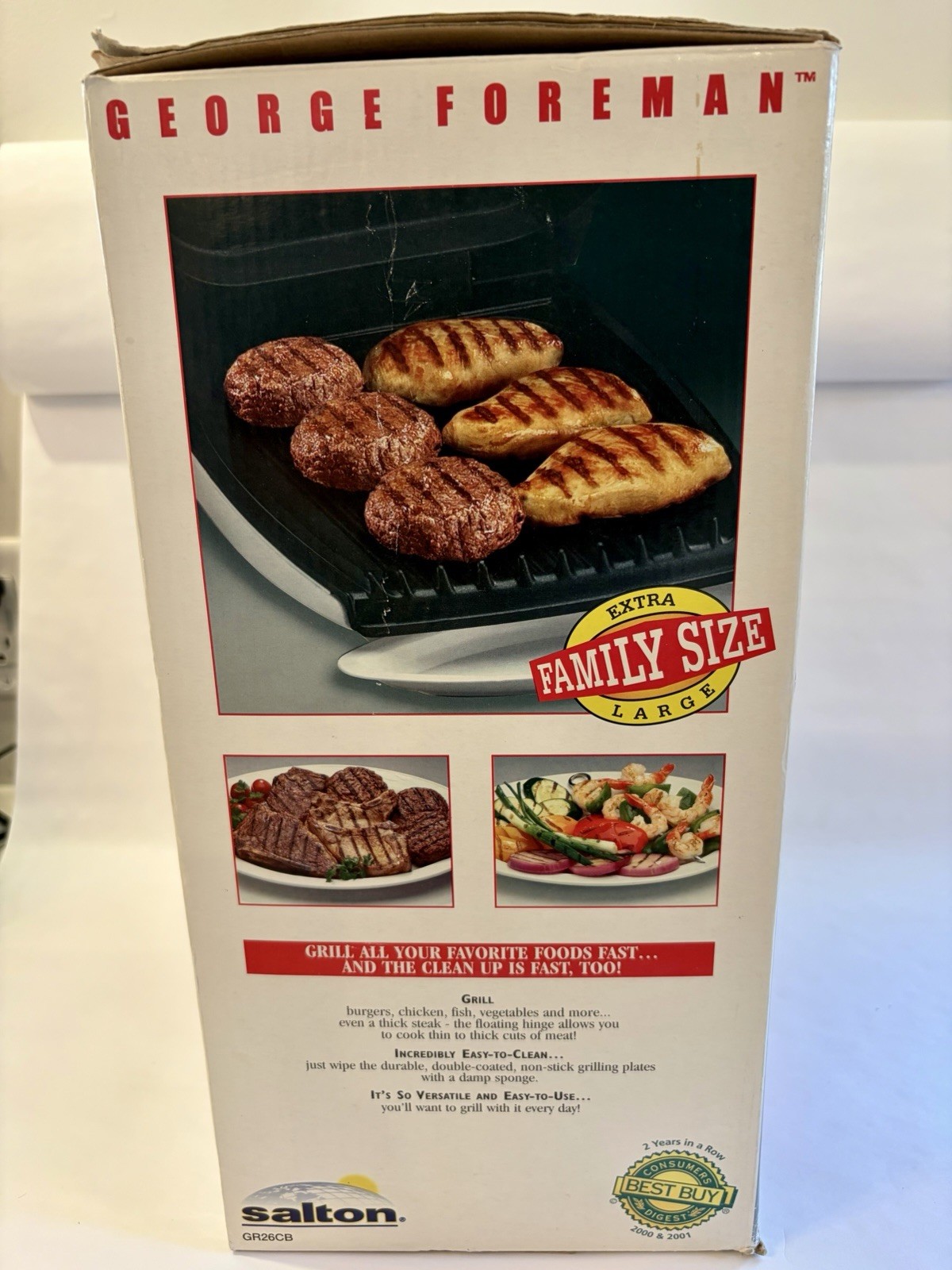 George Foreman lean mean fat grilling machine GR26CB READ – Broken Handle-CLEAN