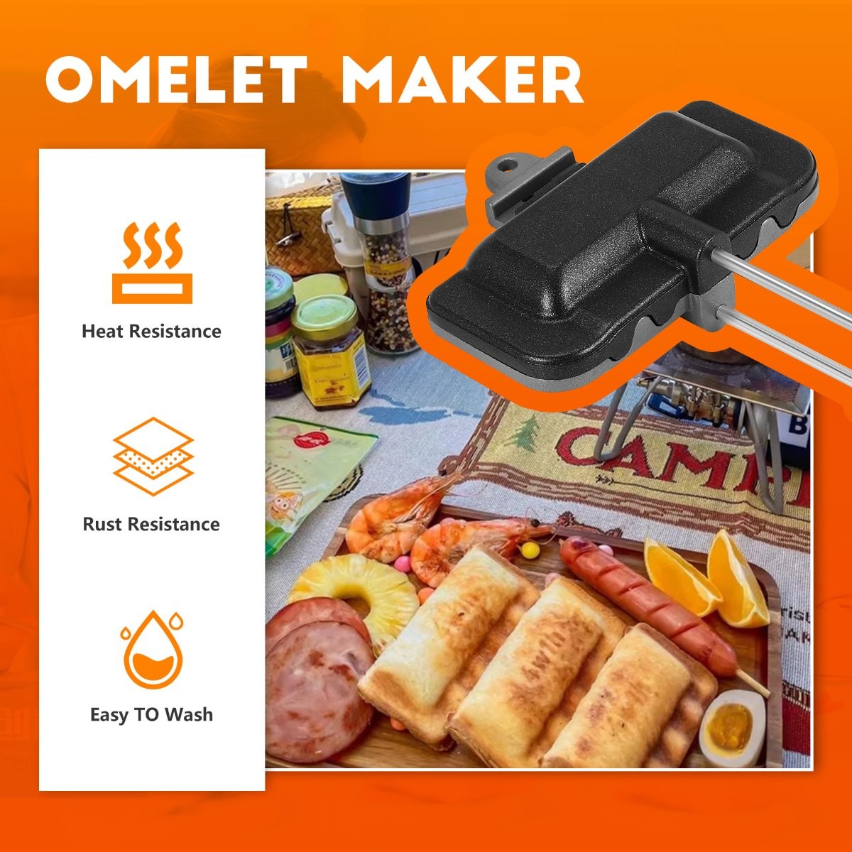-Sided Sandwich Baking Pan Cheese Maker Sandwich Maker Flip Pan O3L66568