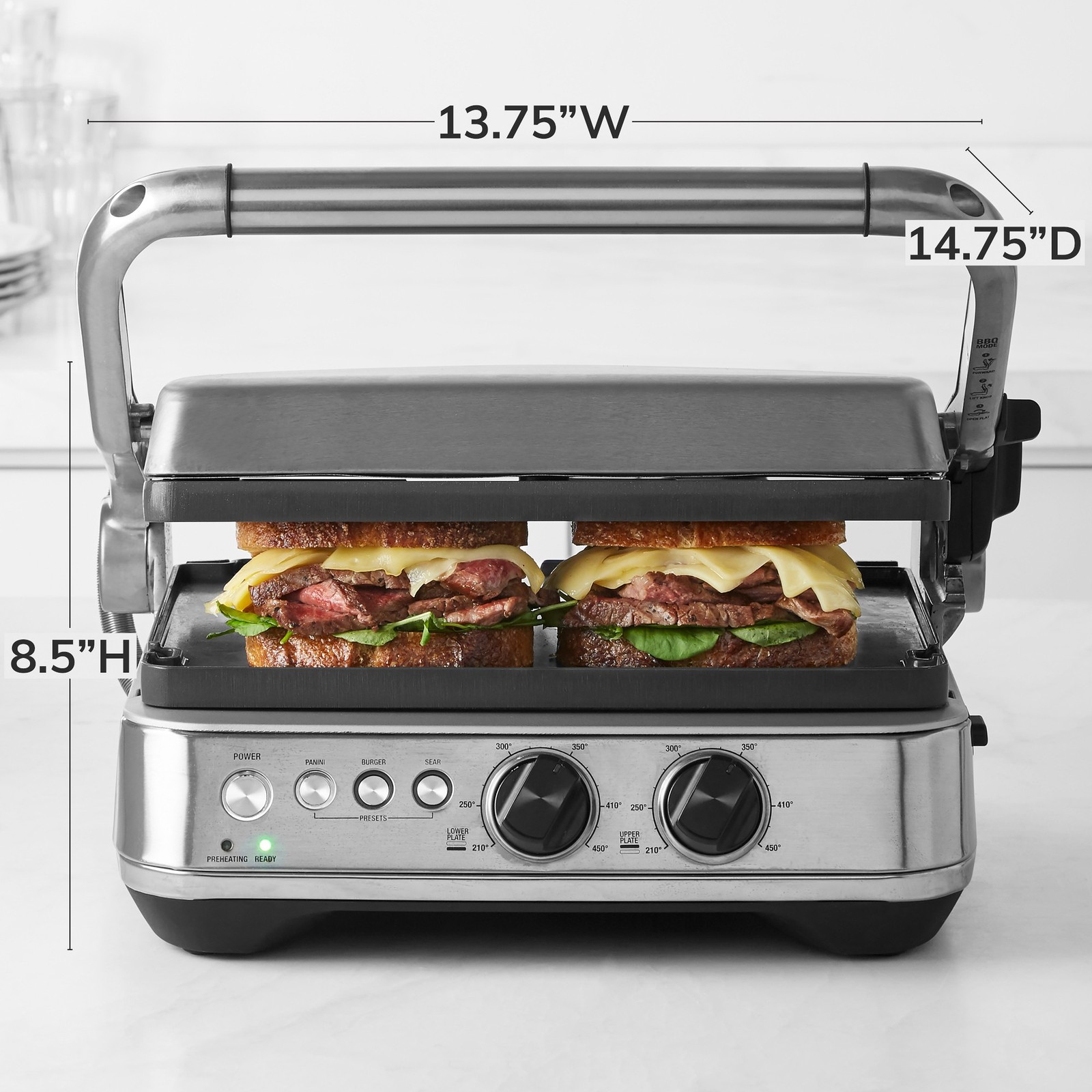 Breville Sear & Press Grill, BGR700BSS1BUS1