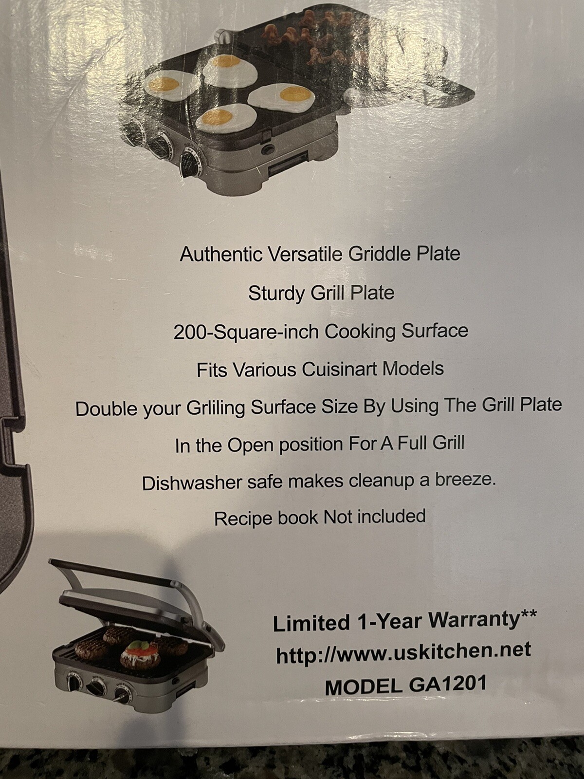 US Kitchen ReplacmentCuisinart Griddle Grill Stainless Steel Removable Plates