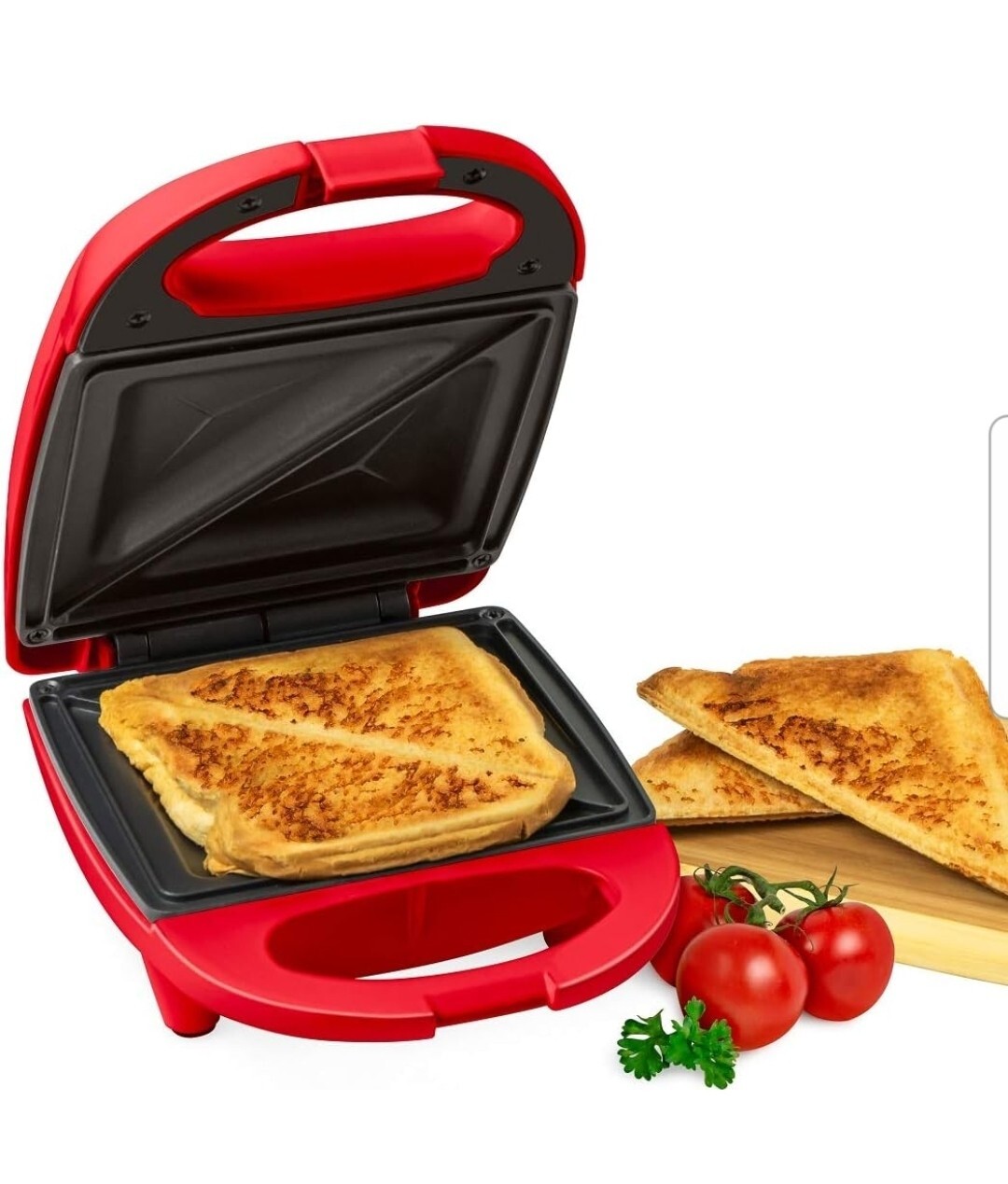 Nostalgia Mini Hot Sandwich Maker Red Electric Panini Grilled Grill
