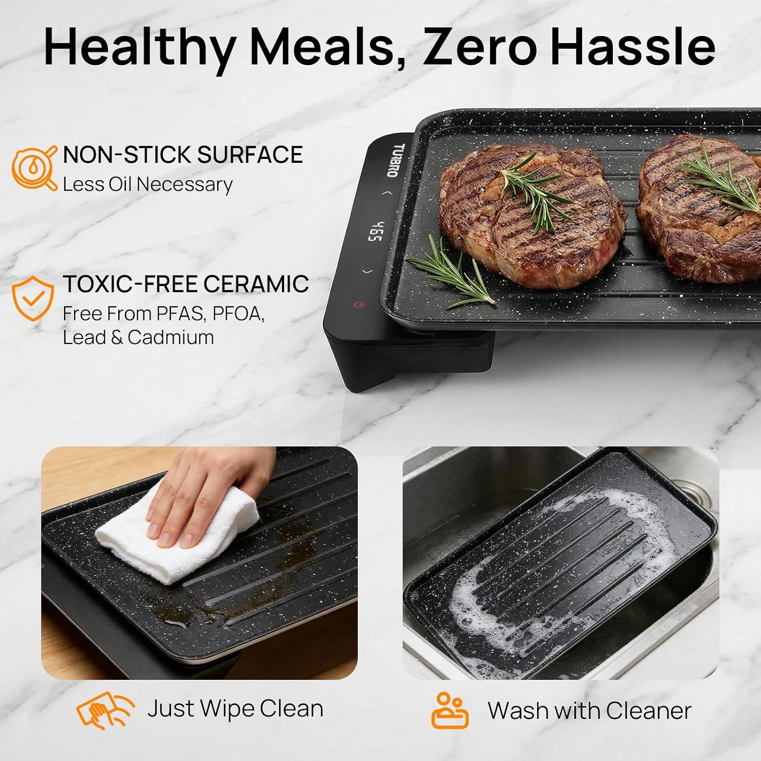 EG13 Portable Electric Griddle Low-Power 300-600W Thick-Film Fast Heating