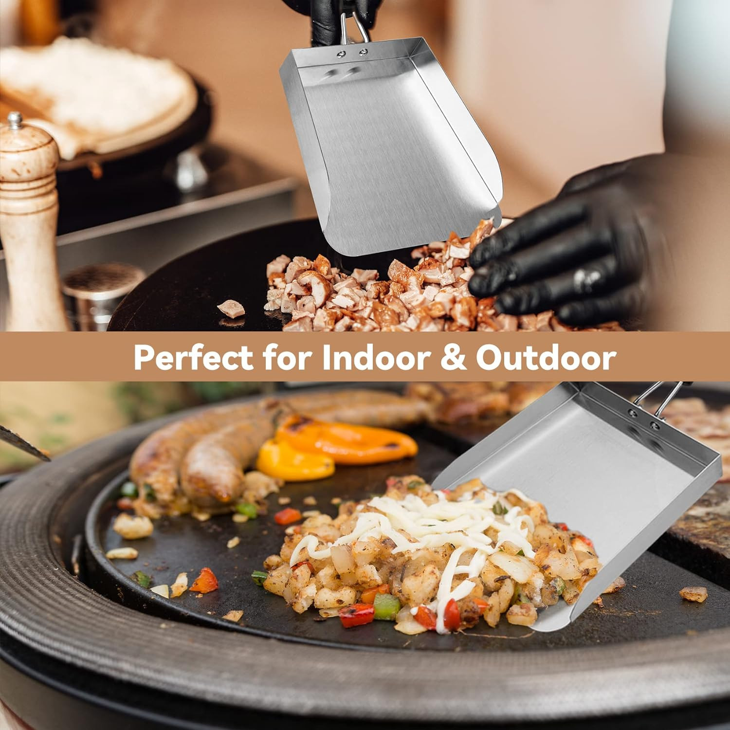 Stainless Steel Griddle Mover Smash Burger Food Shovel Grill Spatula Great for S