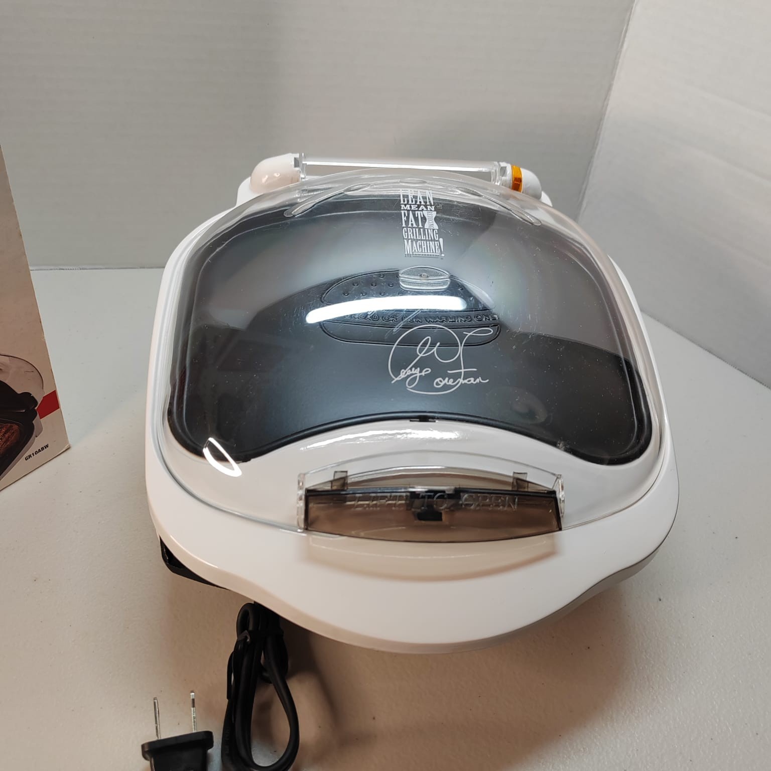 George Foreman GR10ABW Champ Grill with Bun Warmer – White