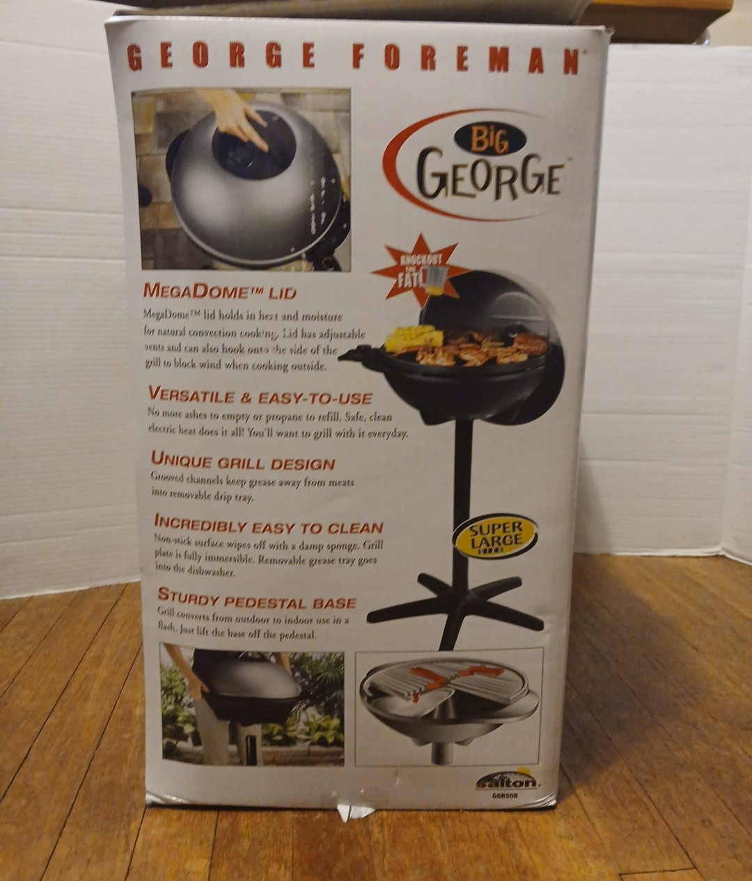 George Foreman Big George XL Grill GGR50B Electric Grill Indoor/Outdoor Open Box