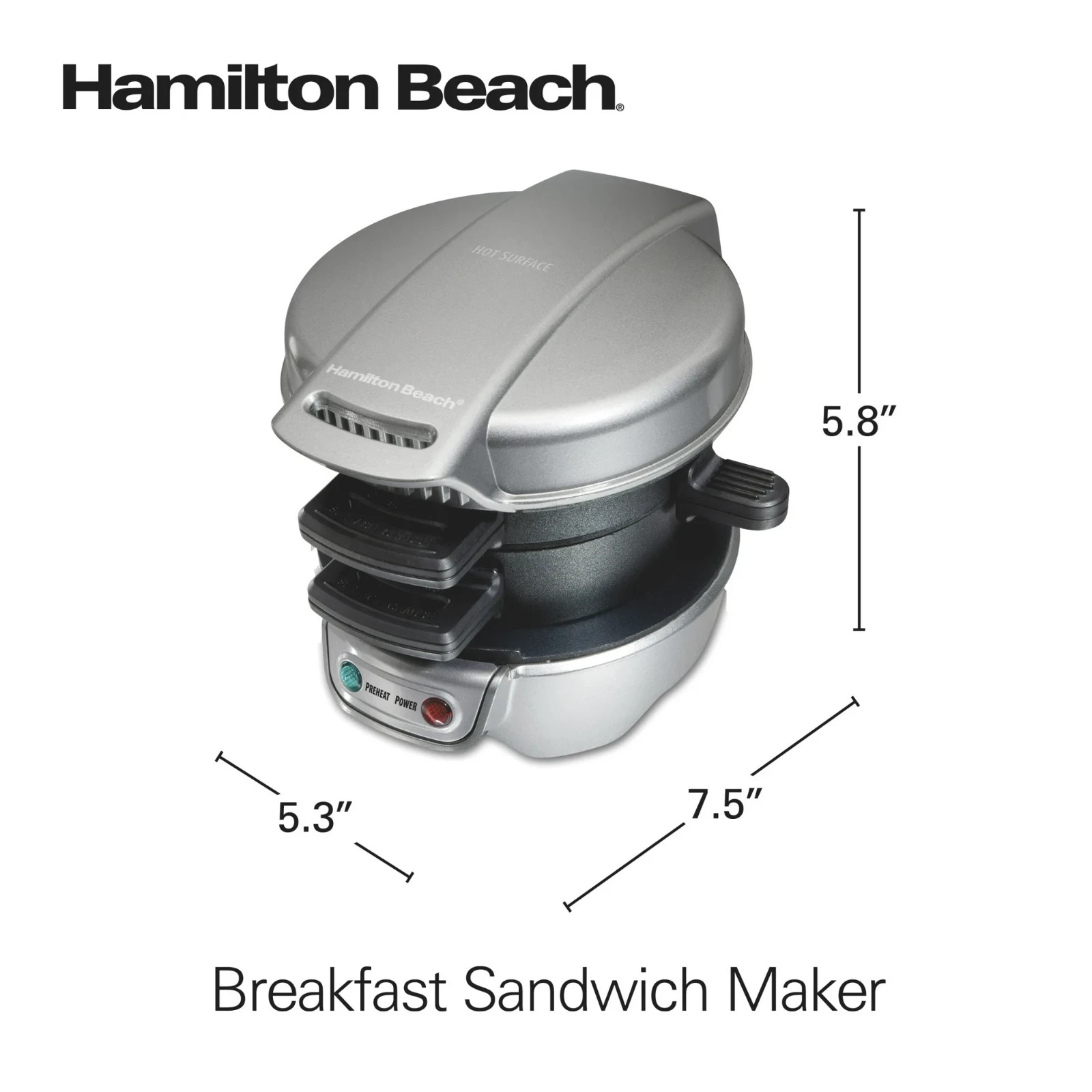 Hamilton Beach Breakfast Sandwich Maker with Egg Cooker Ring
