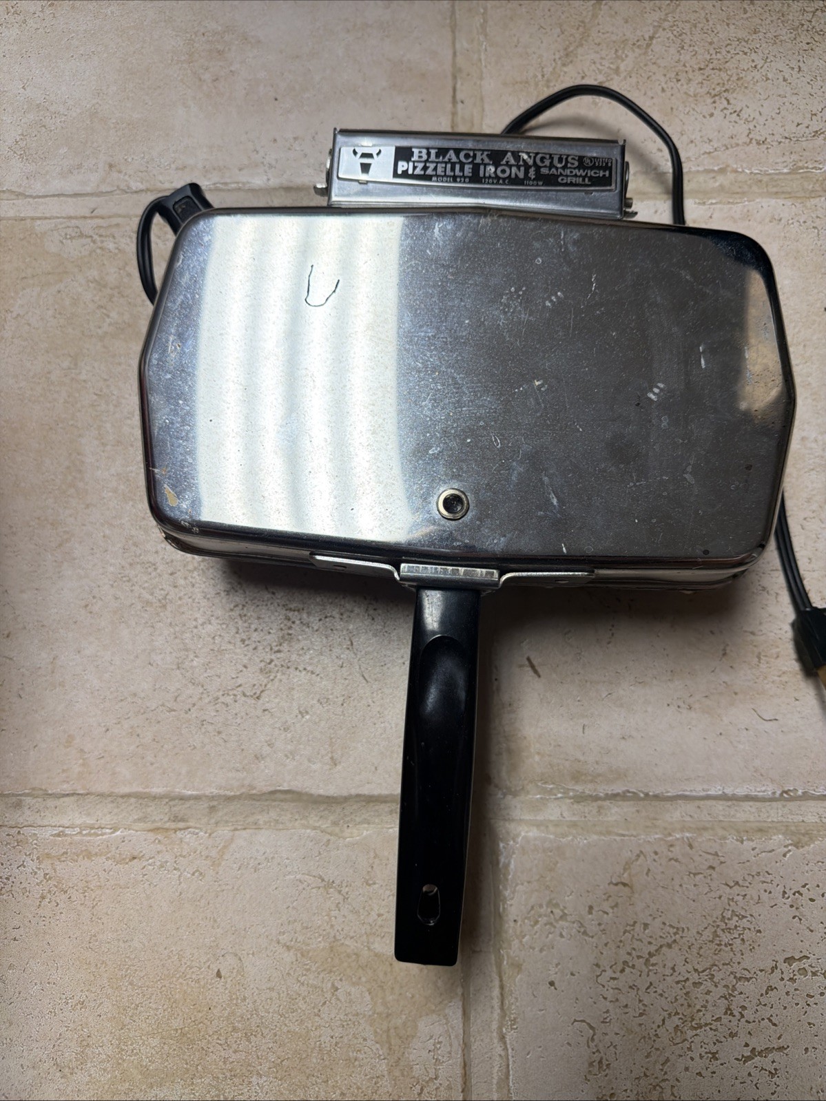 Black Angus Chrome Pizzelle Iron Sandwich Grill 920 – Used – 120v – USA Made