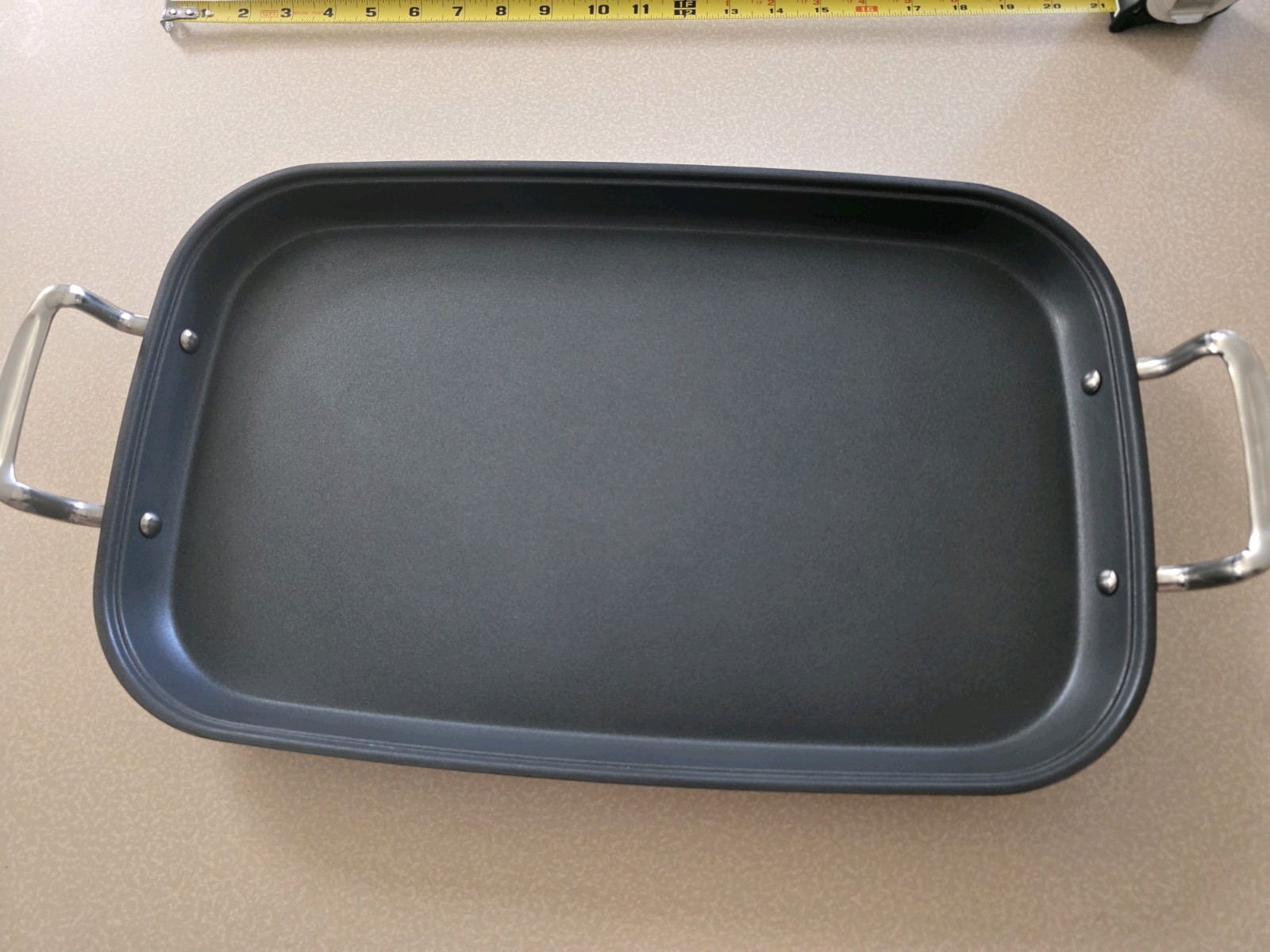 PH Panther House PH 17×13 Non-Stick Stainless Steel Rectangular Grill Pan 17×13″