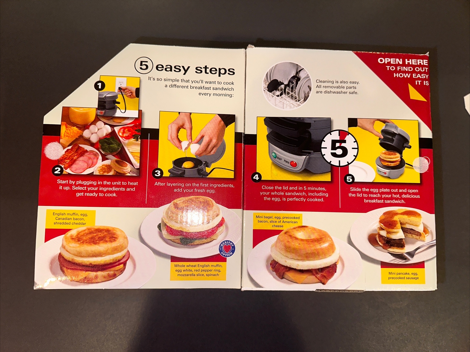 Excellent Condition Hamilton Beach Easy Breakfast Egg Muffin Sandwich Maker