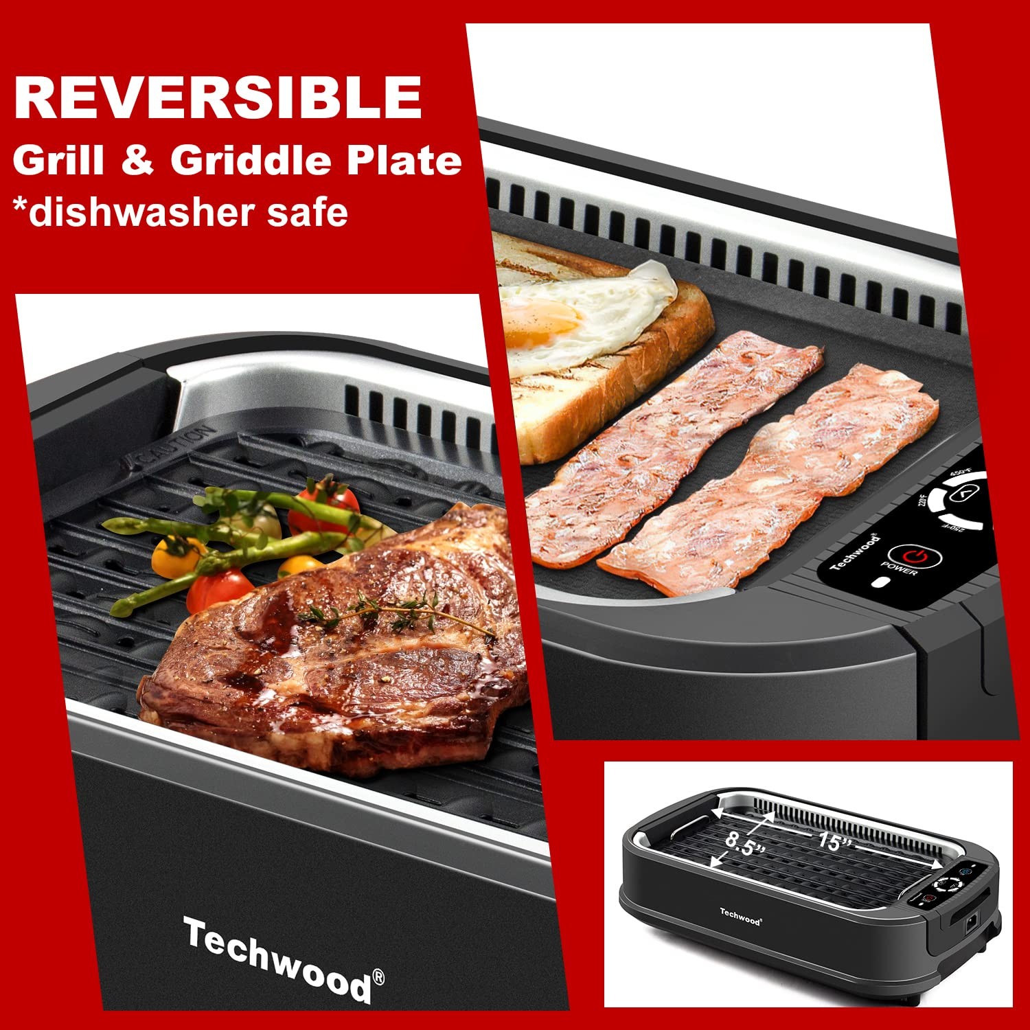 Indoor Grill Smokeless Grill, Korean BBQ Grill with Glass Lid, Turbo Smoke Ex…