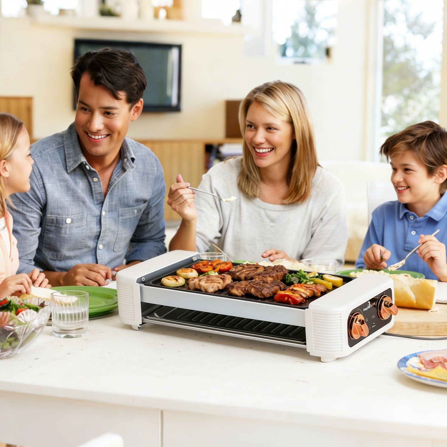 3-in-1 Electric Hot Dog Roller & Grill Machine – Smokeless Indoor/Outdoor