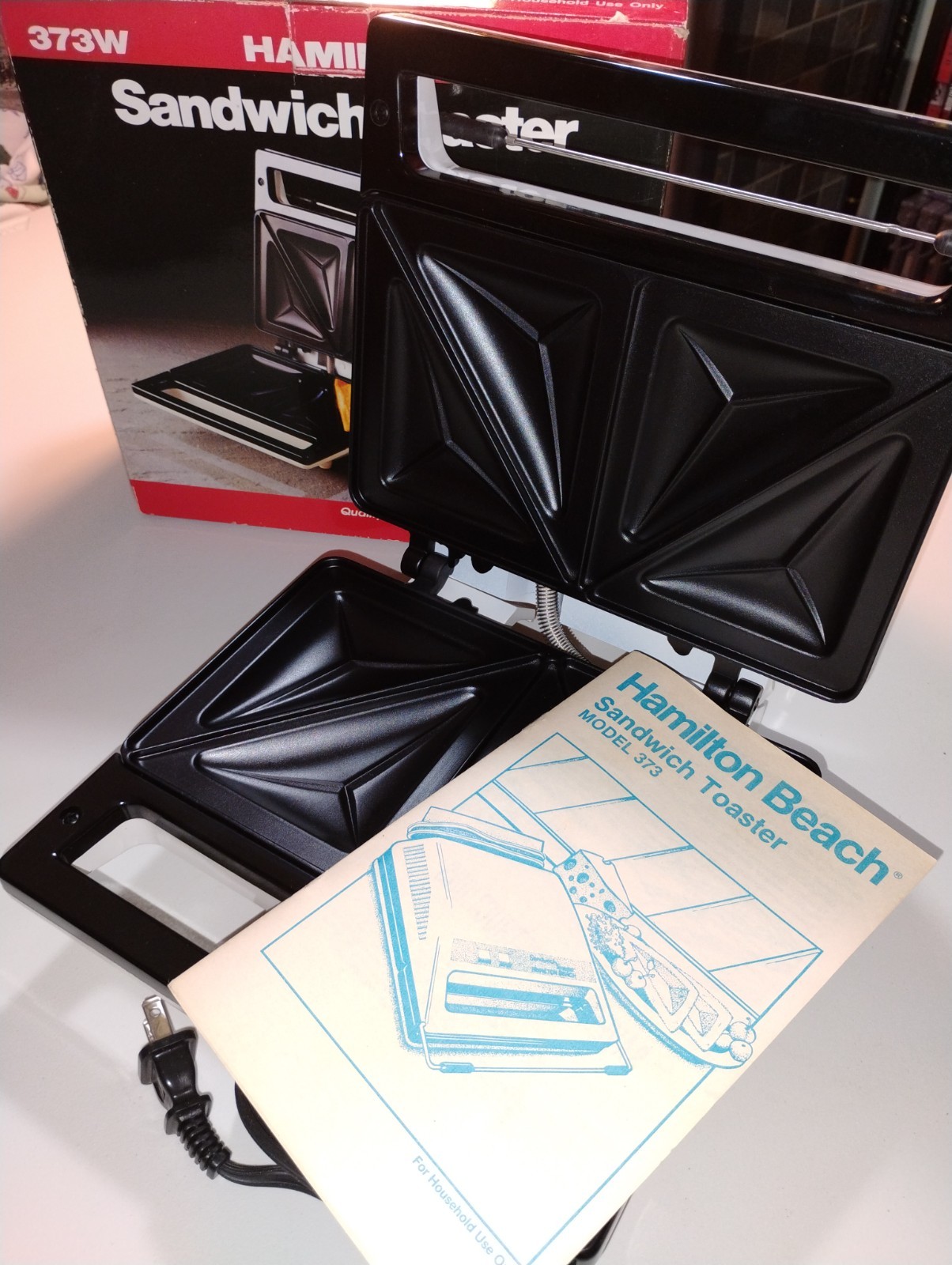 Vintage Hamilton Beach Electric Sandwich Toaster 373W – Open Box