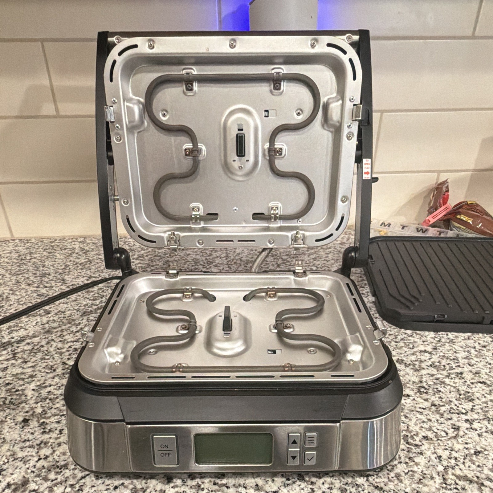 Stainless Steel Electric Contact Grill/Griddle Press, Digital, Removable Plates