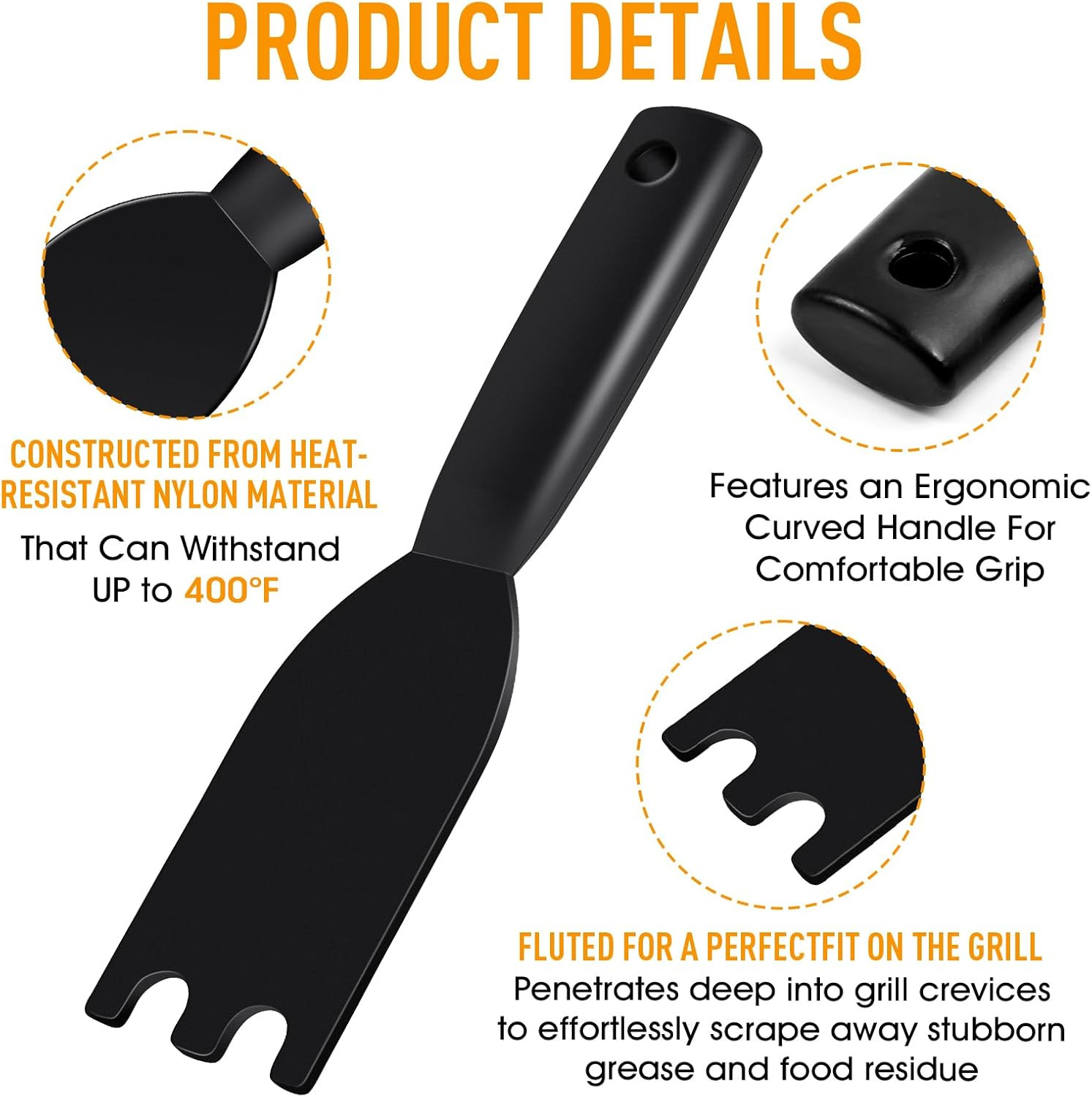 Heat-Resistant Nylon Grill Scraper – Designed for George Foreman Indoor Grills w