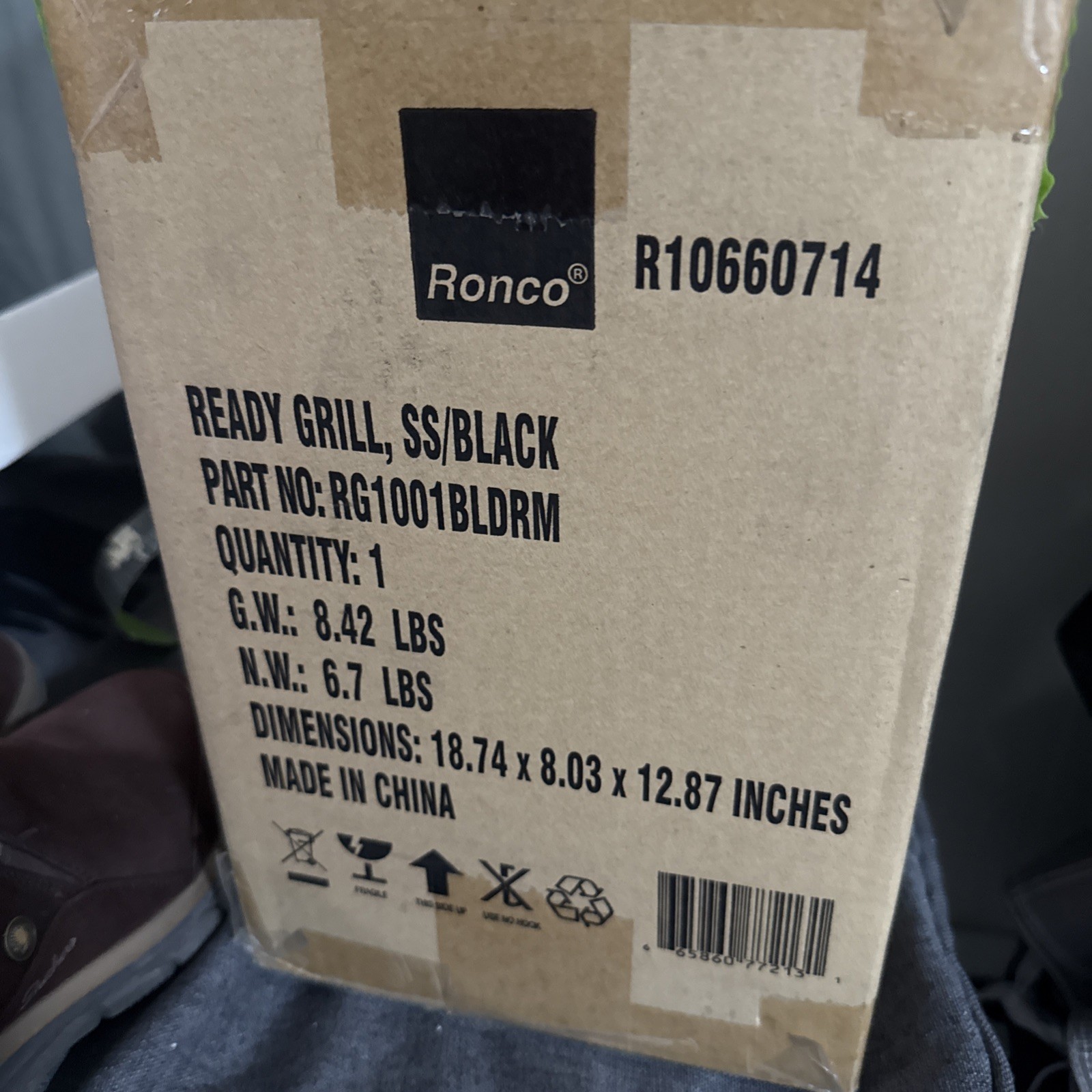 Ronco Ready Grill Indoor Cooking with Grill Basket Stainless Black Manual NEW