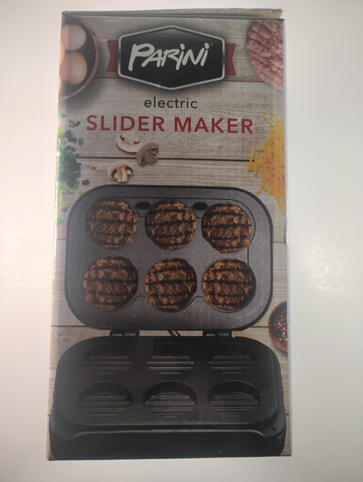 Parini Electric Slider Maker Non Stick Surface Grills 6 Sliders-NIB