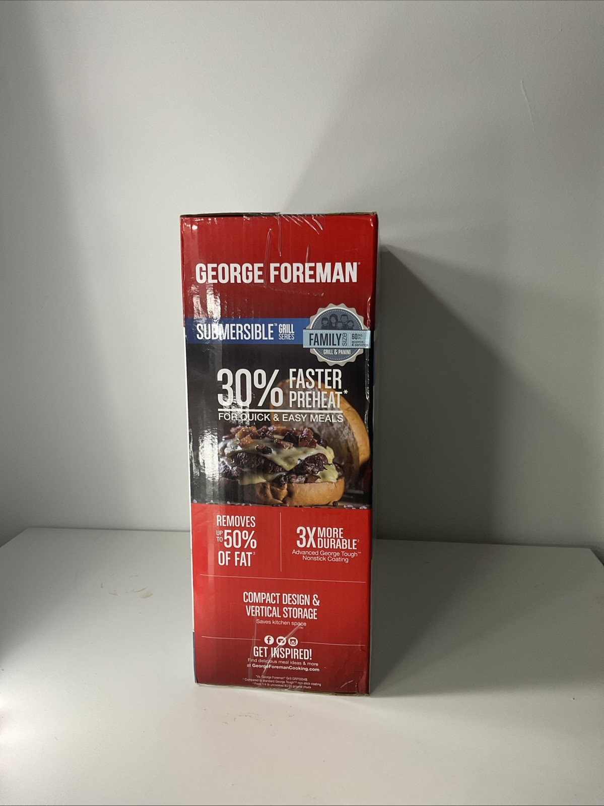 George Foreman – GRECV075B – 5-Serving Submersible Grill – Black Plates