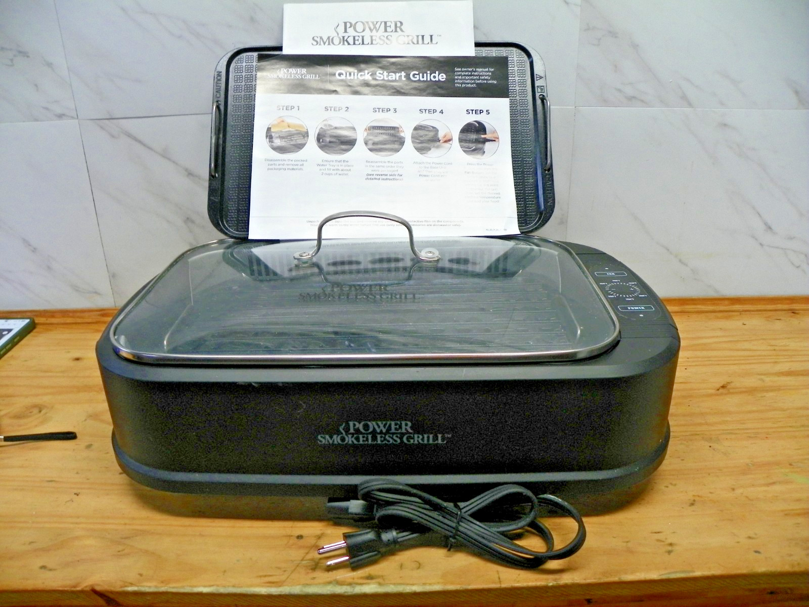 POWER SMOKELESS GRILL MODEL PG-1500 USED ONCE THOROUGHLY CLEANED