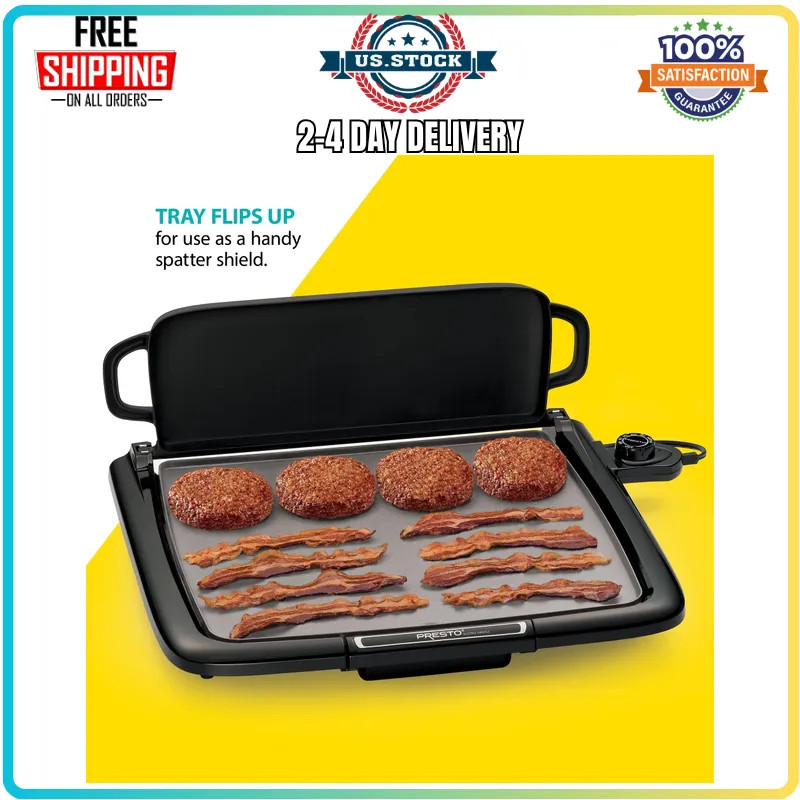 Presto Ceramic Nonstick Electric Griddle With Warming Tray