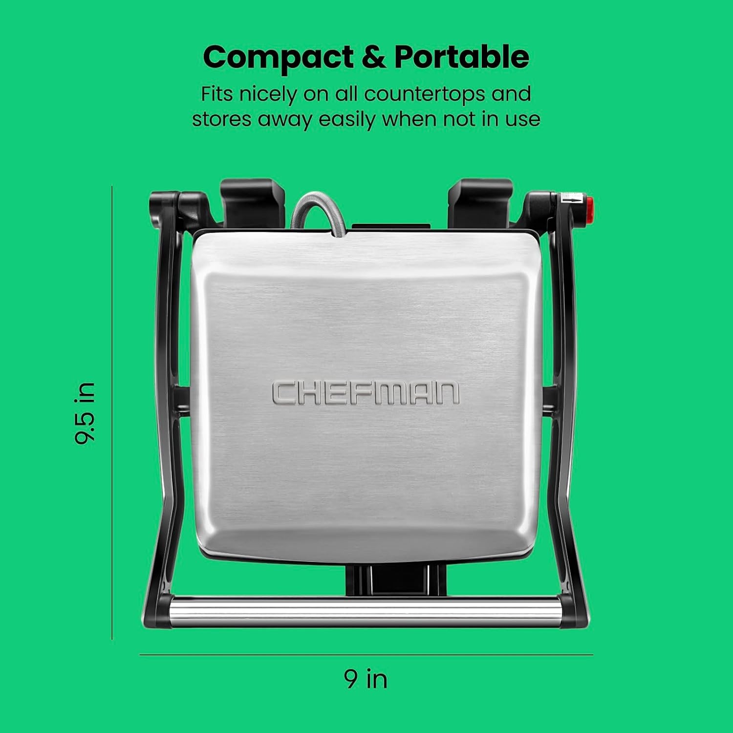 Panini Press Grill and Gourmet Sandwich Maker Non-Stick Coated Plates Opens 180