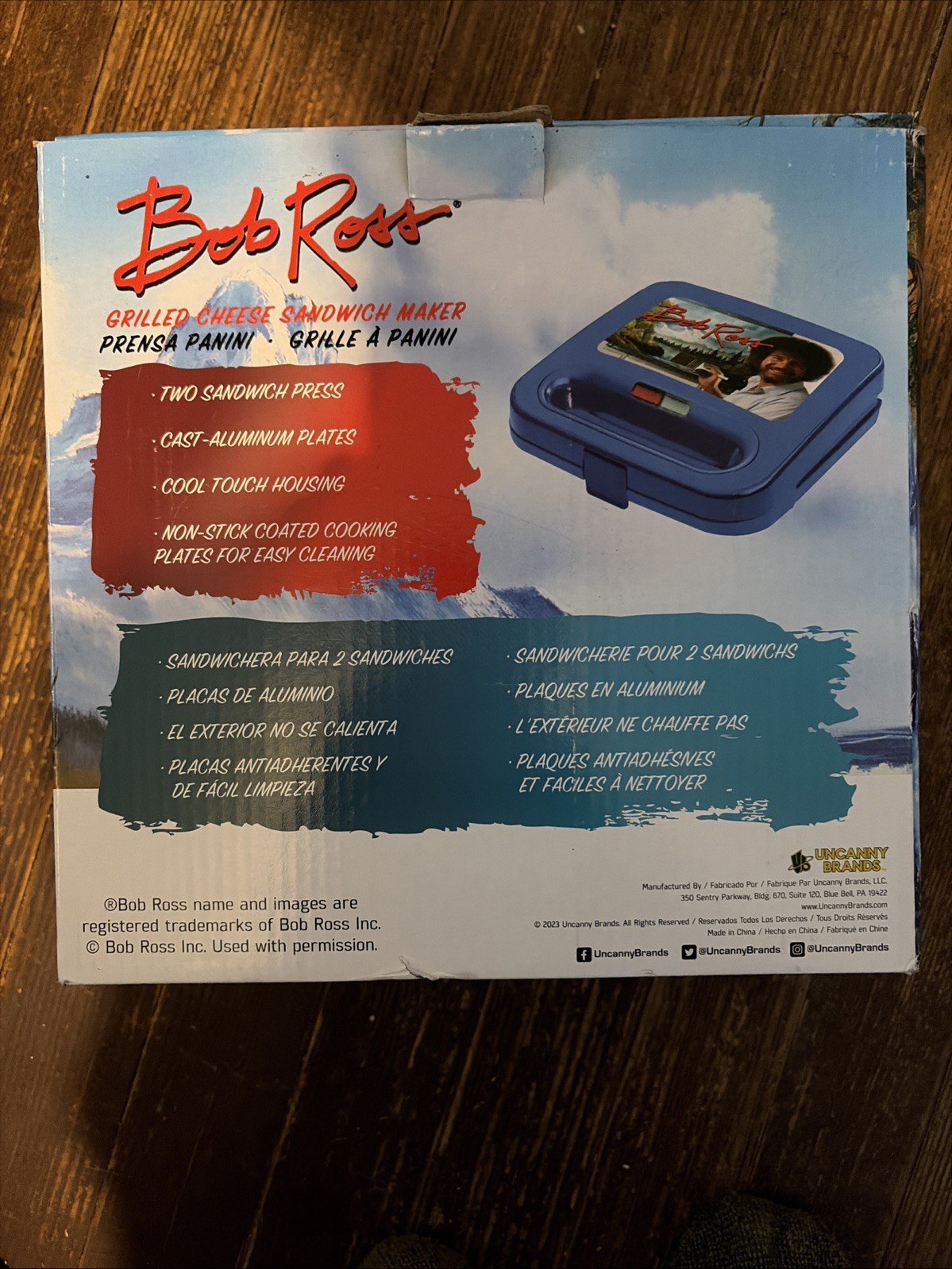 Bob Ross Grilled Cheese Sandwich Maker Uncanny Brands Open Box