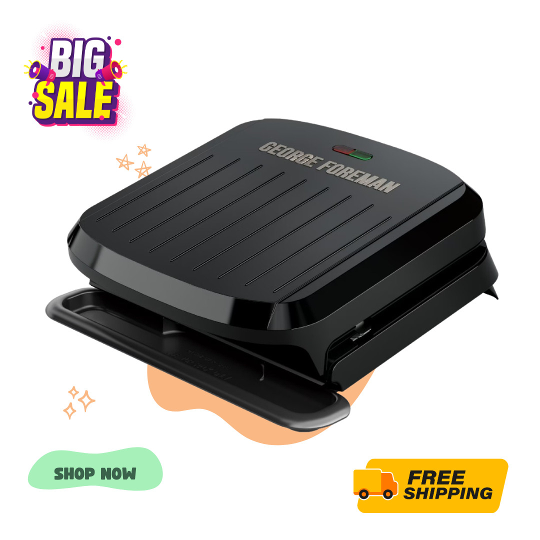 [SALE] George Foreman 4-Serving Electric Grill Panini Press Removable Plates NEW